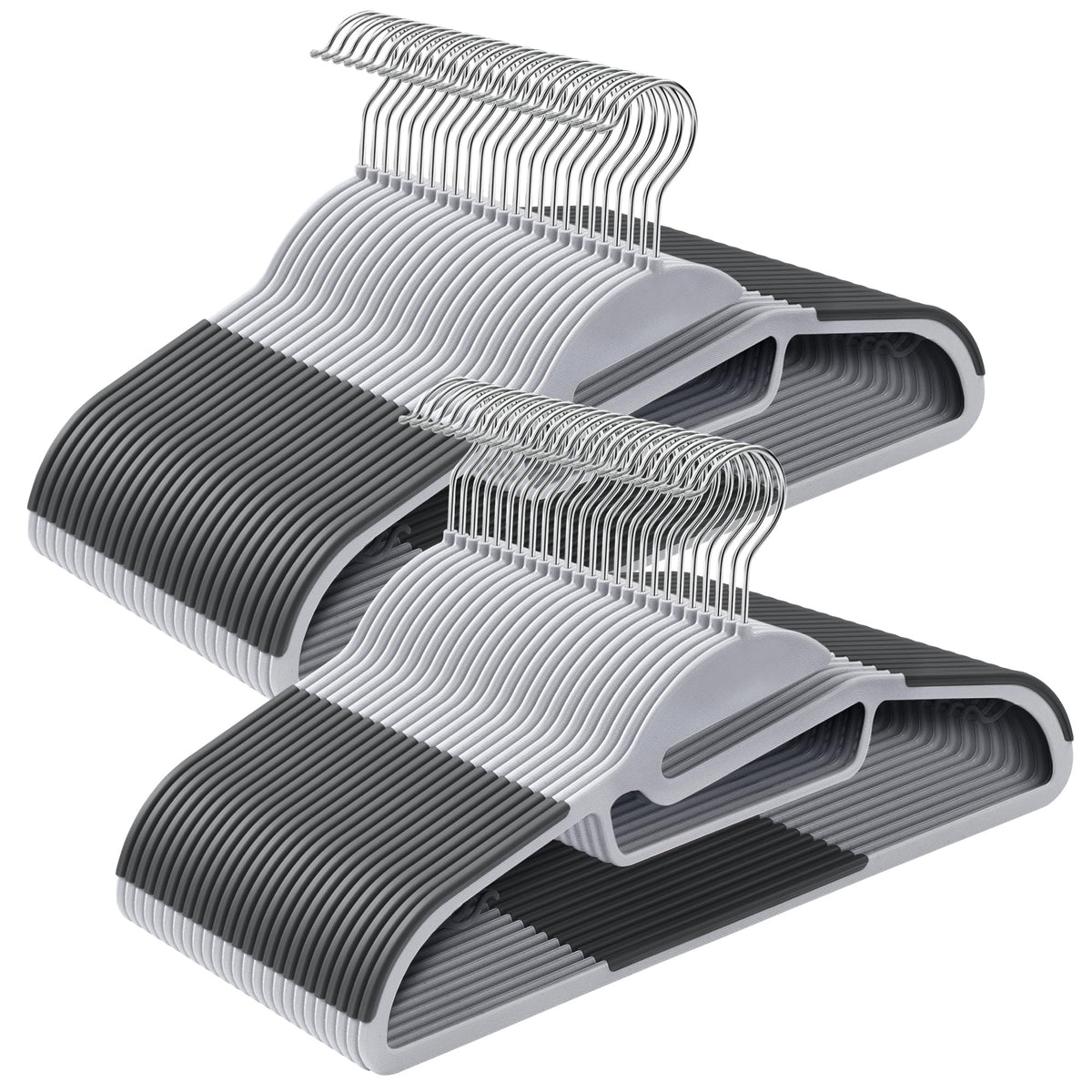 SONGMICS 50-Pack Plastic Hangers, Light and Dark Gray, UCRP41G-50