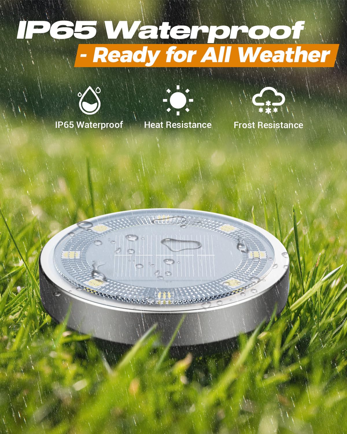 btfarm Solar Ground Lights, 8 LED, Warm White (10 Pack)