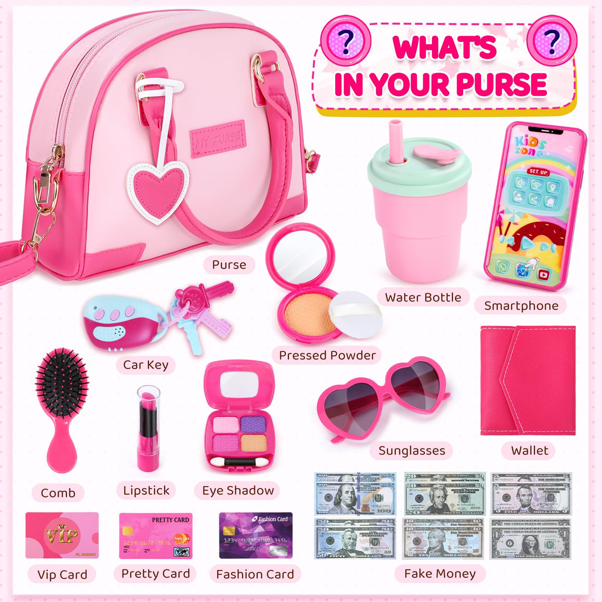 INNOCHEER Kids' Toy Purse with Pretend Makeup
