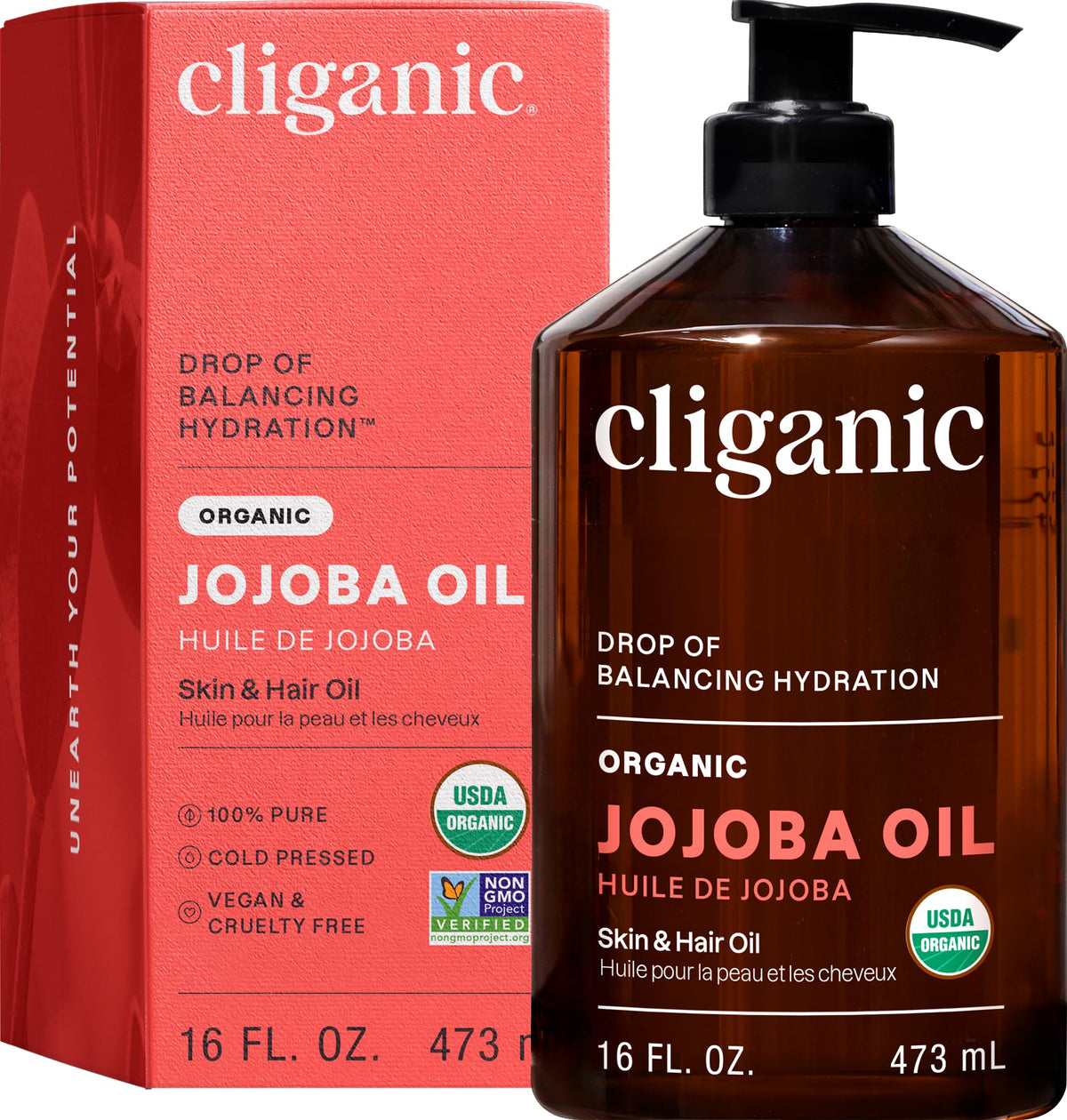 Cliganic Organic Jojoba Oil, 473 ml