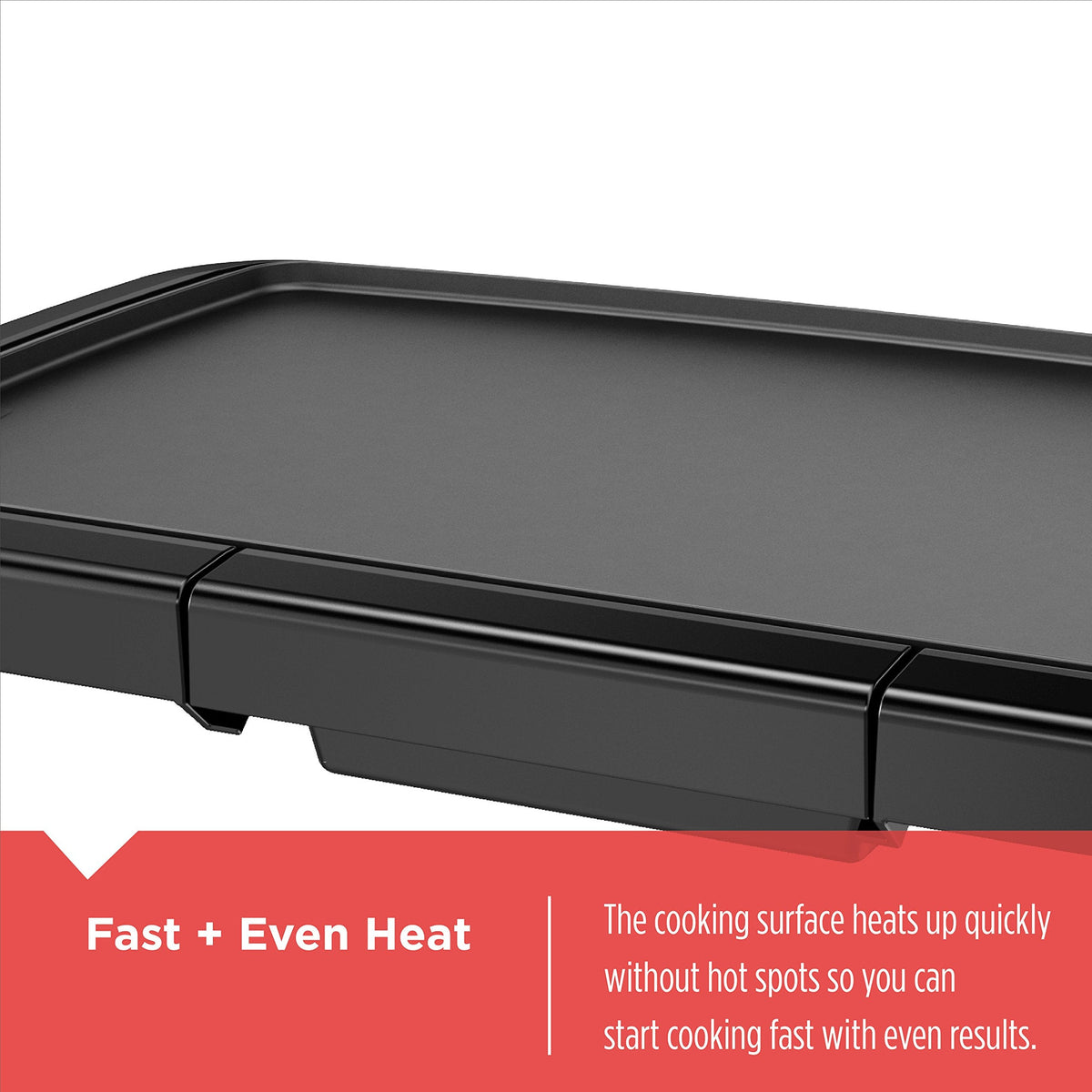 BLACK+DECKER Family-Sized XL Electric Griddle, Removable Drip Tray