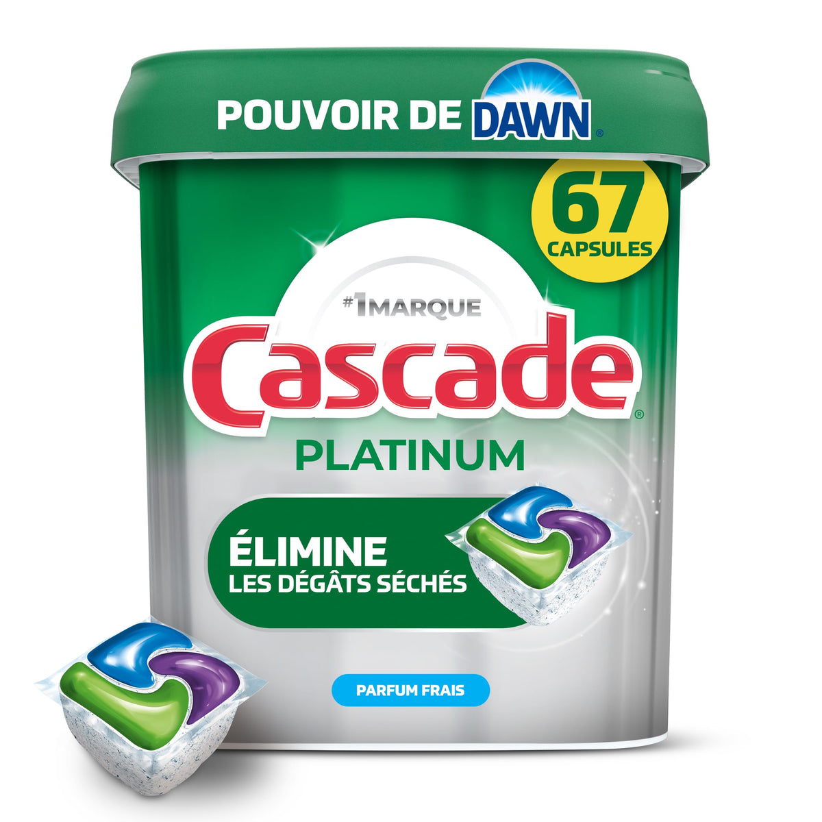 Cascade Platinum Dishwasher Pods, Fresh Scent, 67 Count