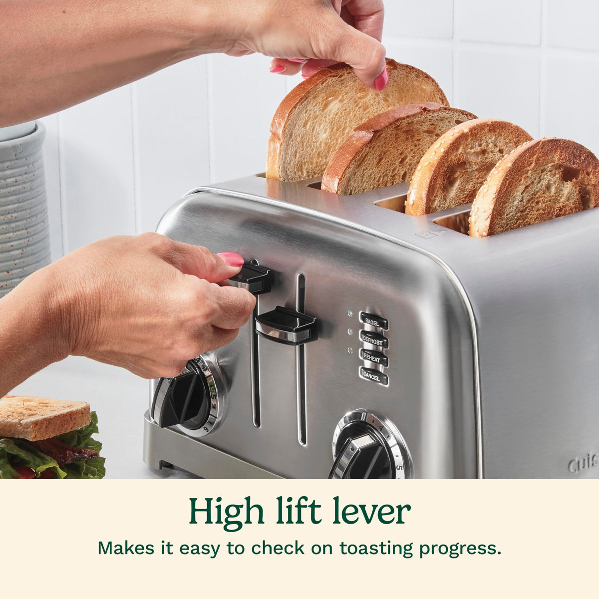 Cuisinart 4-Slice Toaster, 6 Browning Levels, Brushed Silver, CPT-180C