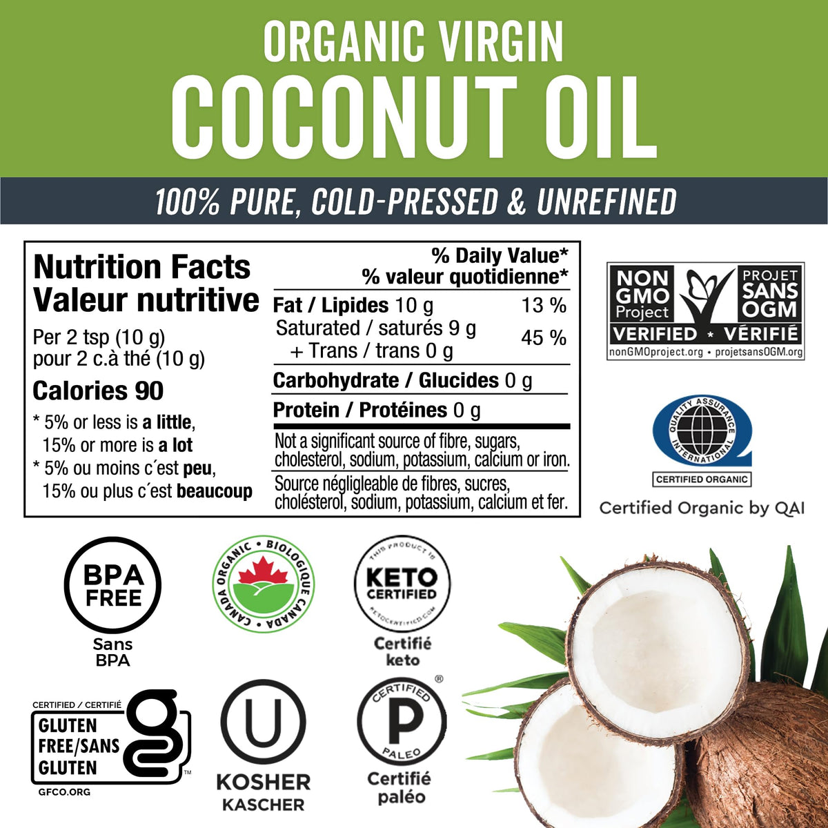 Viva Naturals Organic Virgin Coconut Oil, 16 fl oz (473 mL)