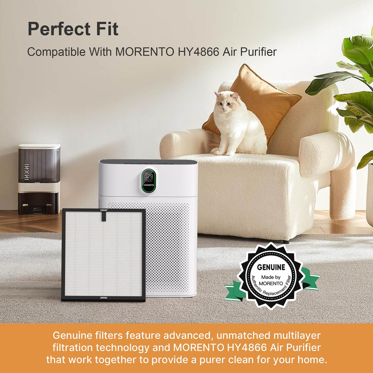 Morento 2-Pack HY4866 Air Purifier Replacement Filter