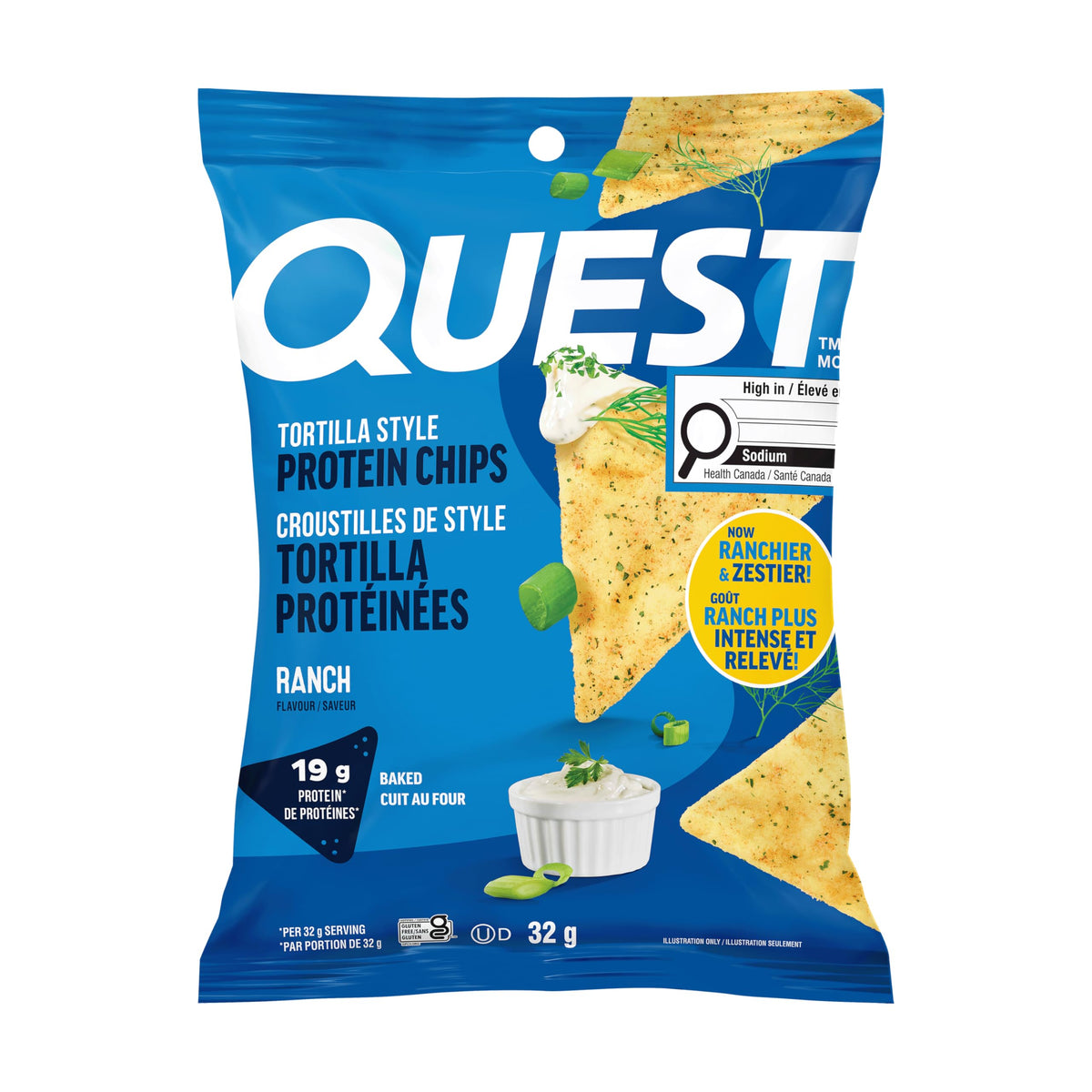 Quest Tortilla Style Protein Chips, Ranch, 8 Count