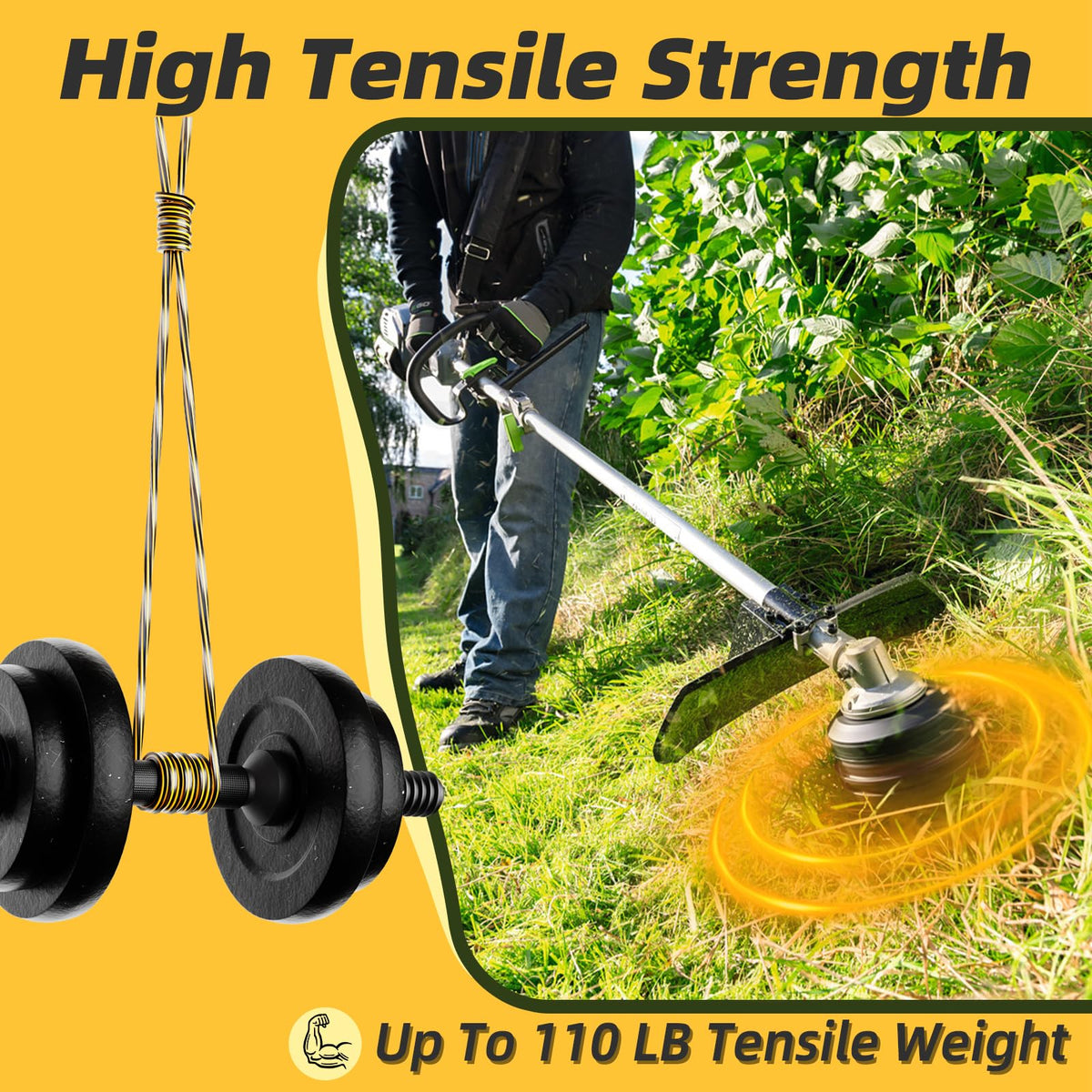 DEWALT Compatible 0.080" Square Twisted Trimmer Line, 240 ft