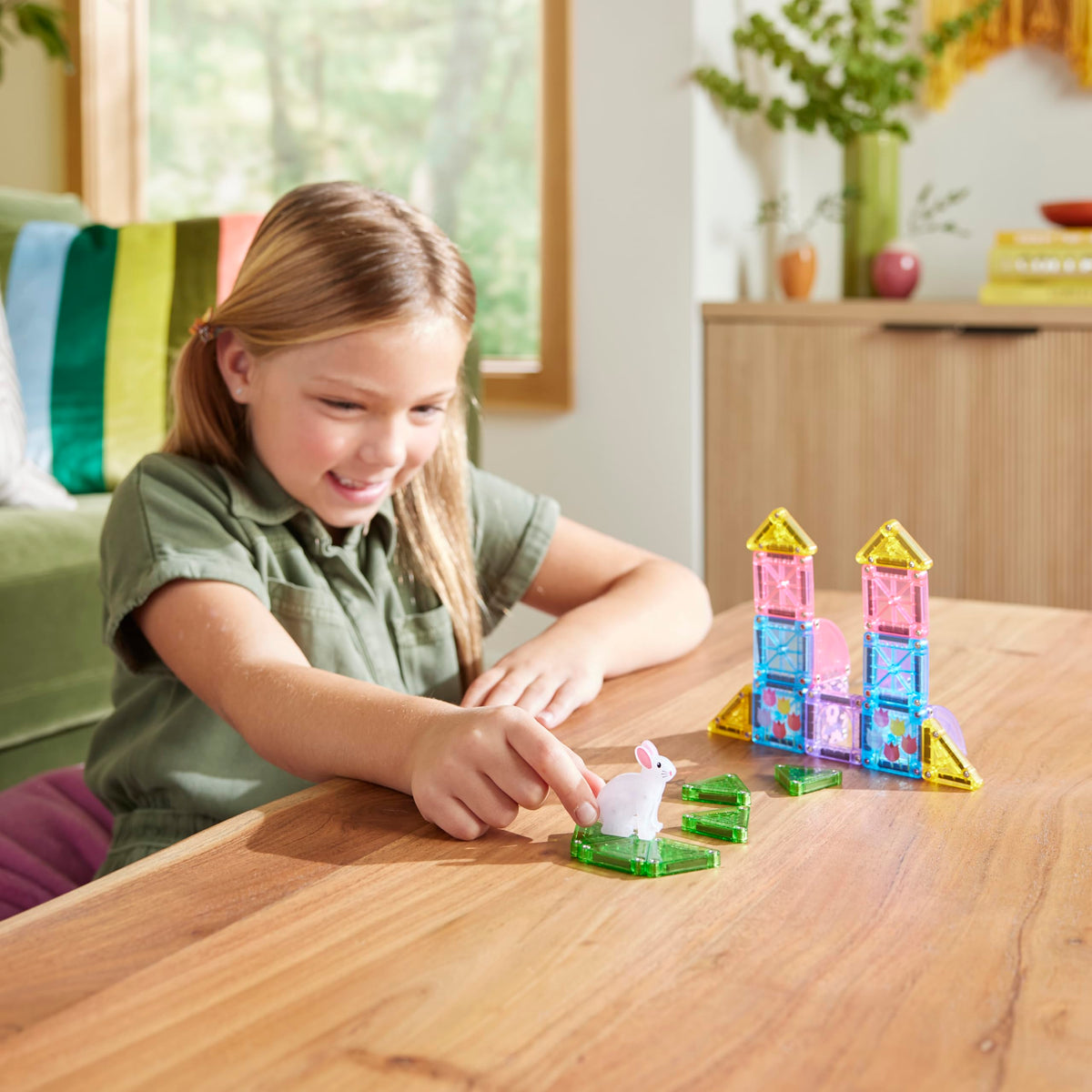 Magna-Tiles microMAGS Spring Garden Travel Set, 24 Pieces