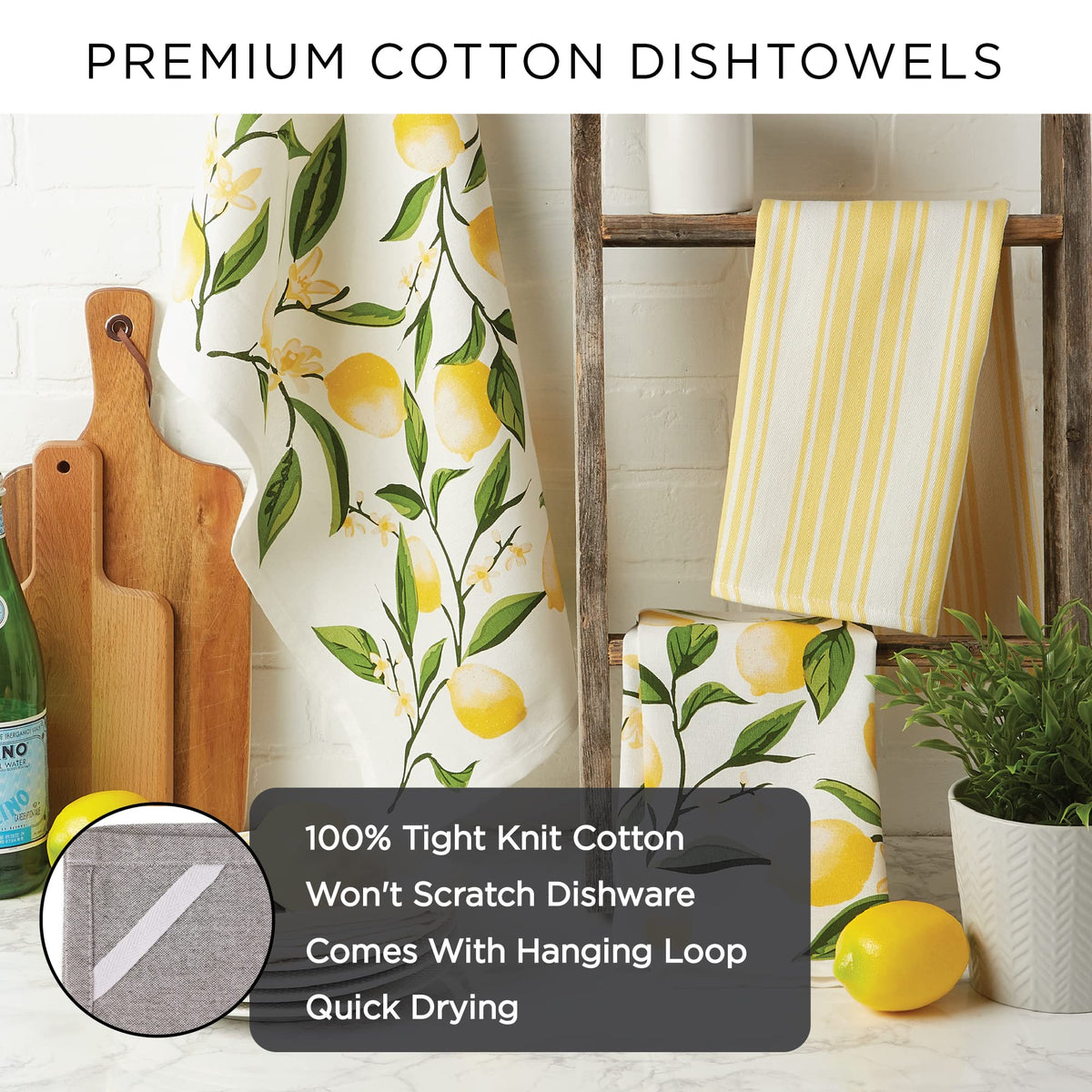 DII Oversized Cotton Dish Towels, 18x28 Inch, 3 Pack