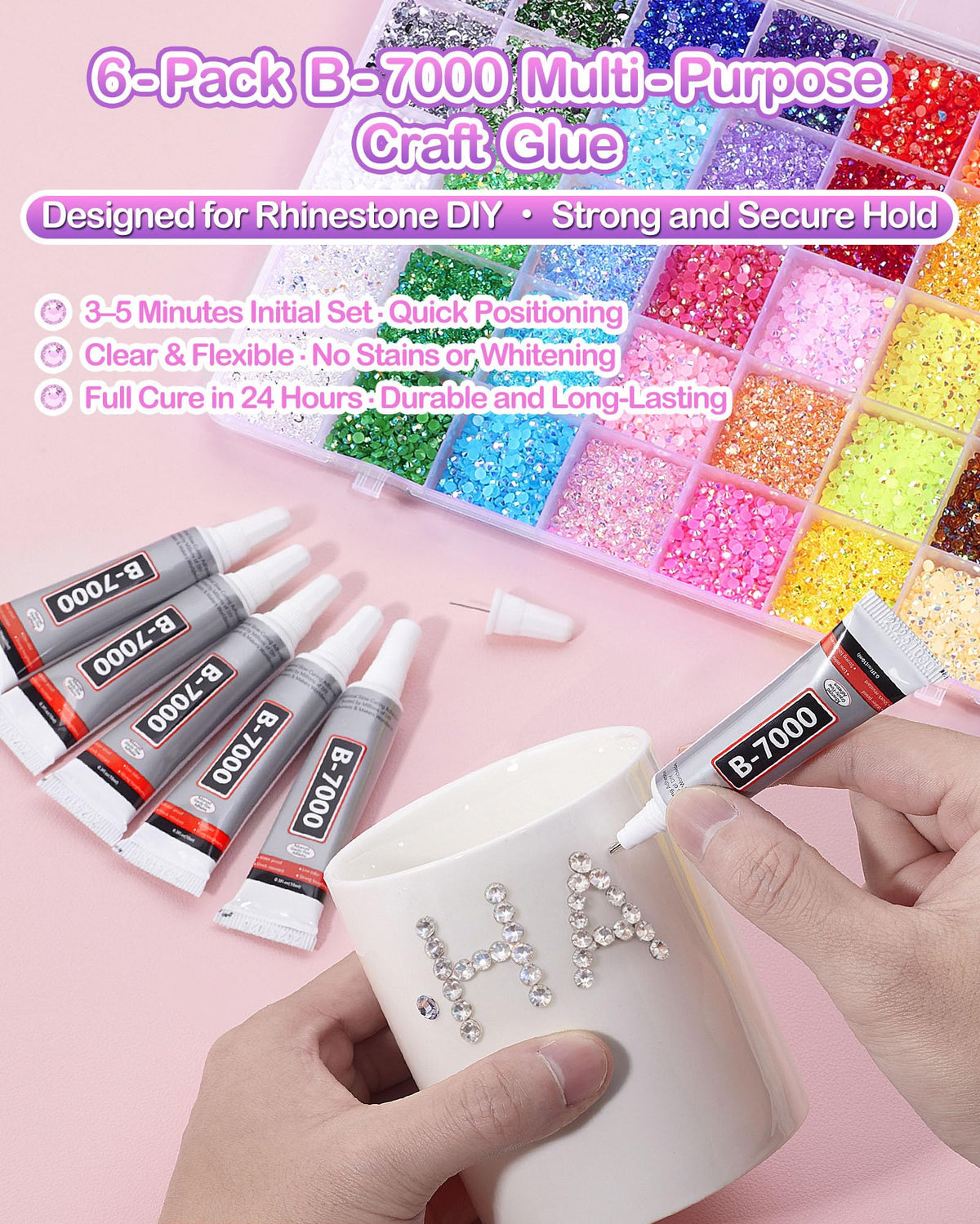Bedazzling Kit, 62000 Pieces, 64 Cells, with B7000 Glue