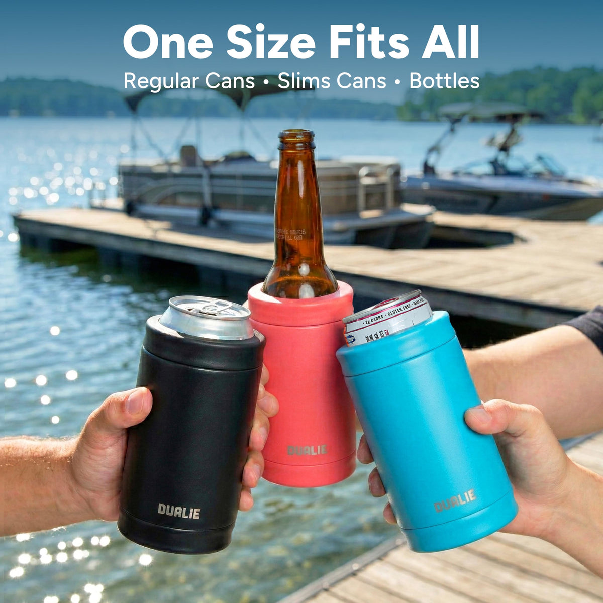 Dualie 3-in-1 Insulated Can Cooler, 12oz, Glacier