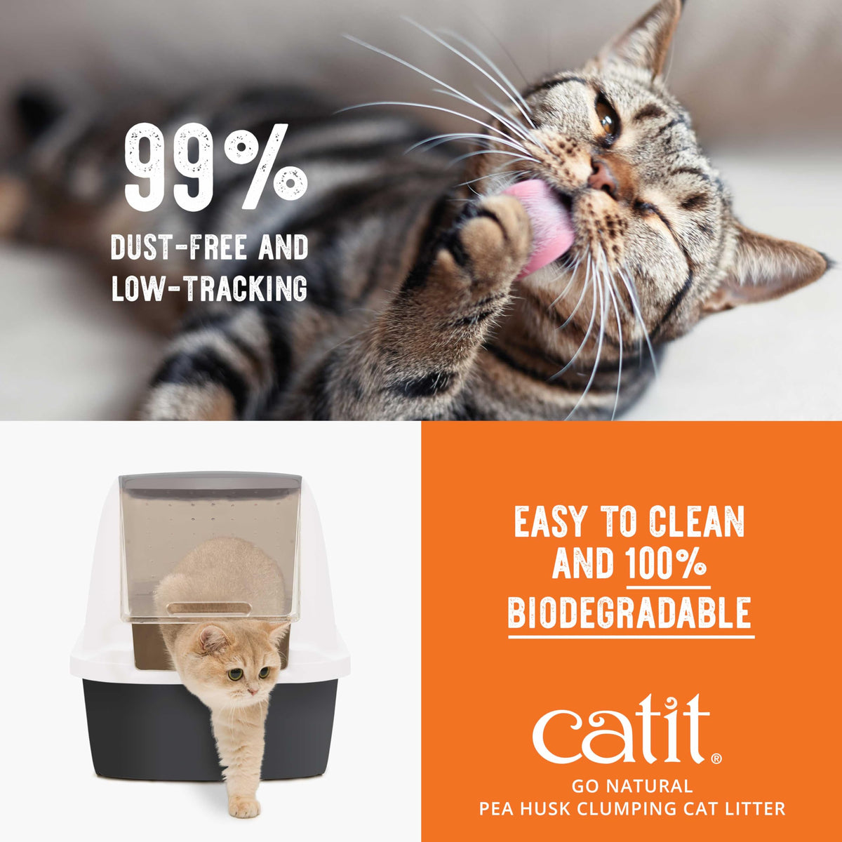 Catit Go Natural Pea Husk Clumping Cat Litter, Lavender, 14 L