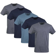 Gildan Men's Crew T-Shirts G1100, Navy Mix, 5-Pack, XX-Large