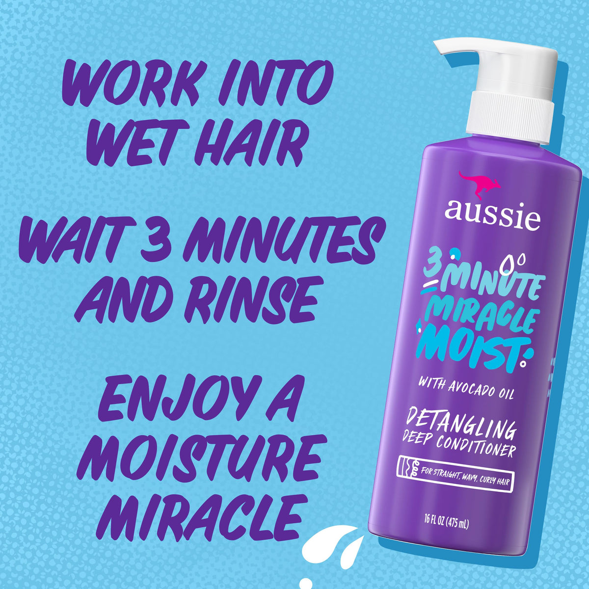 Aussie Miracle Moist Shampoo, Conditioner and Deep Treatment Set