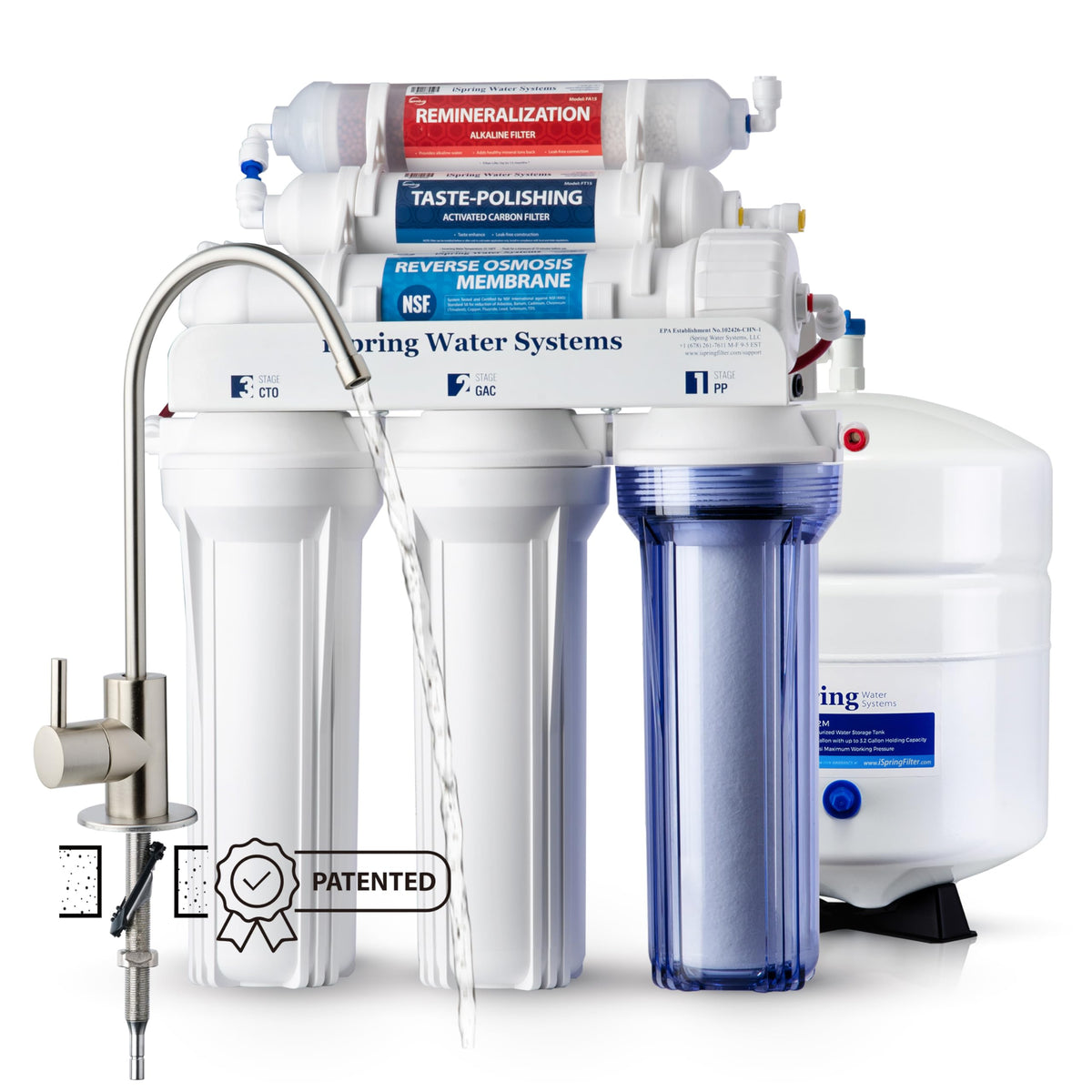 iSpring RCC7AK-BN 75 GPD Alkaline 6-Stage Reverse Osmosis System