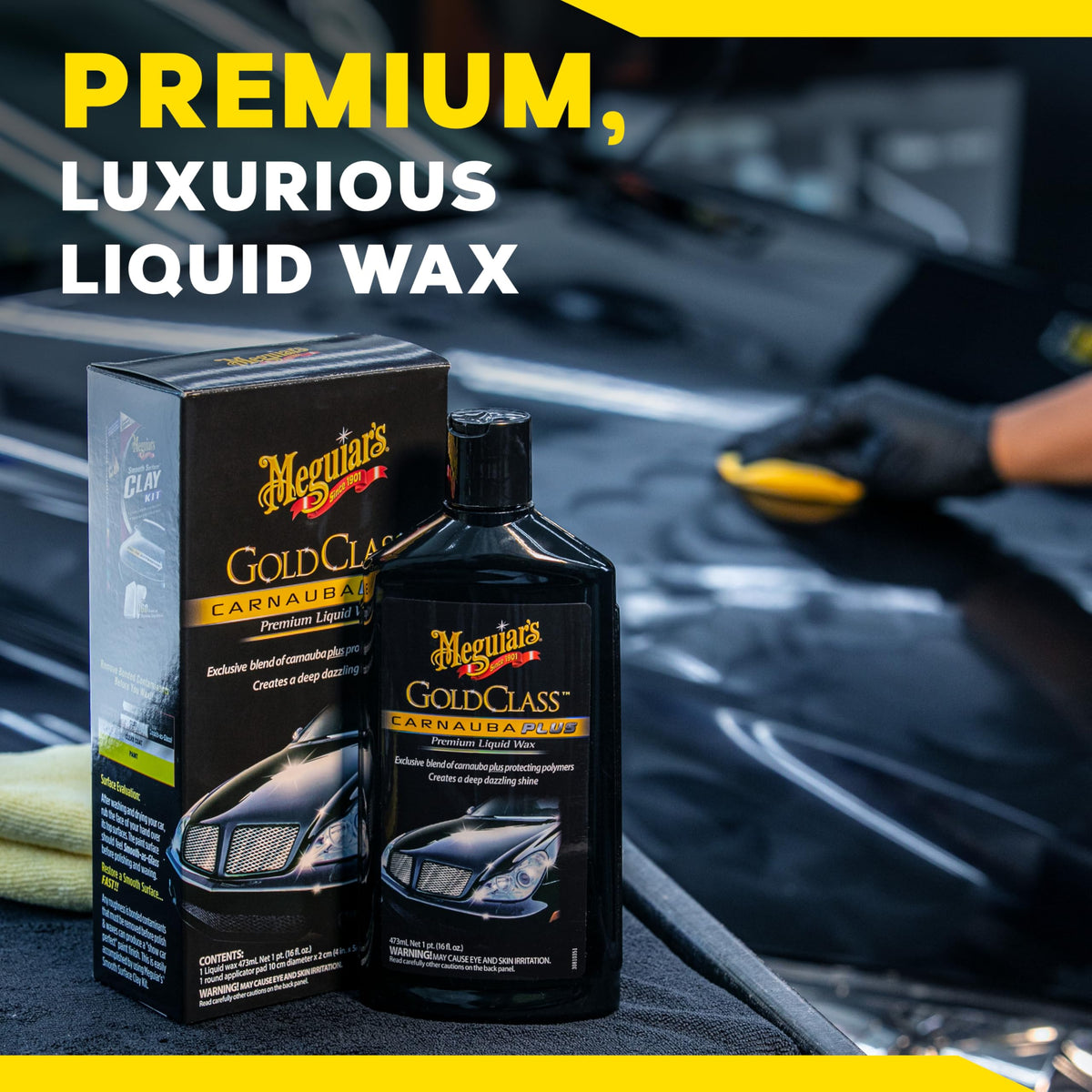 Meguiar's Gold Class Carnauba Plus Premium Liquid Wax Kit, 16oz