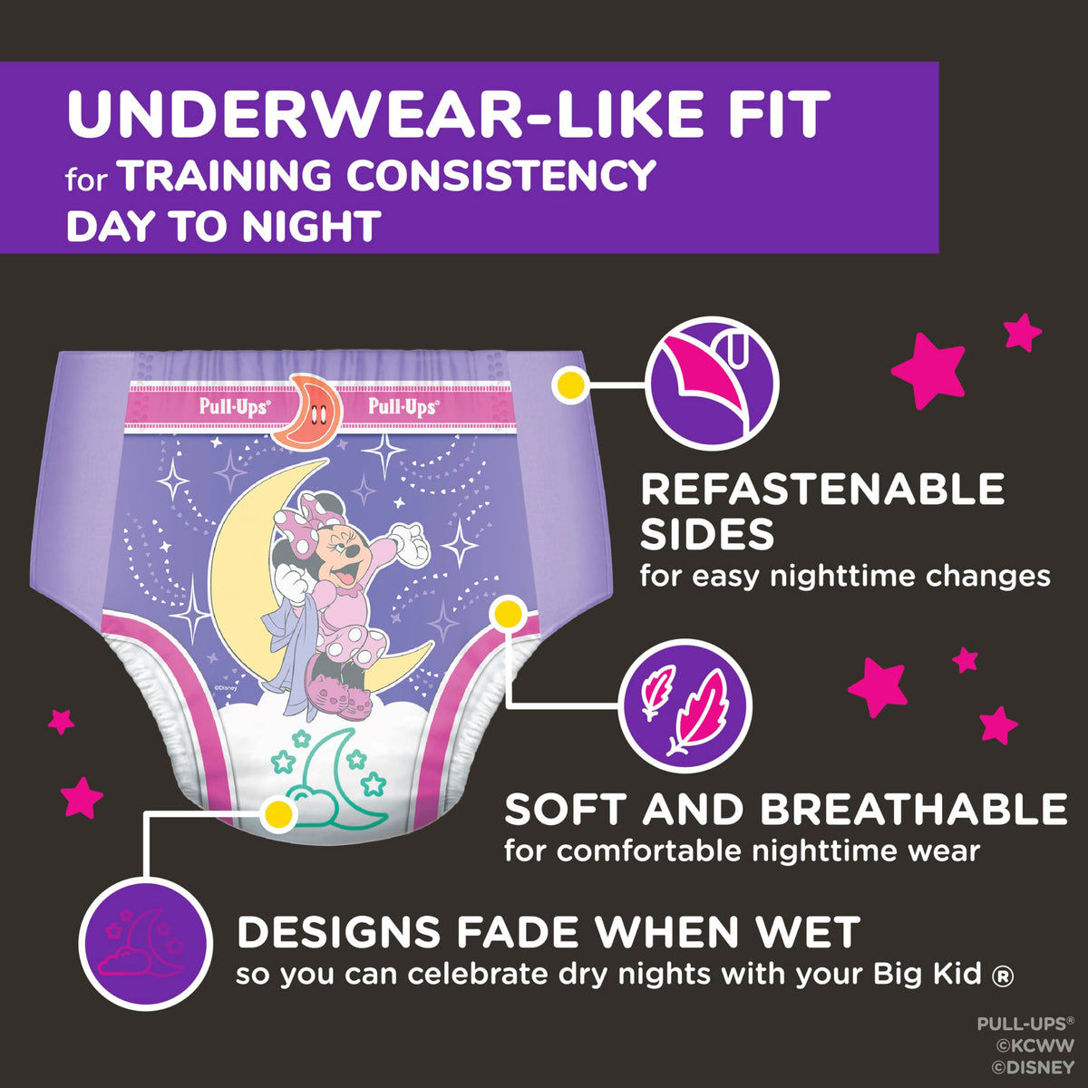 Pull-Ups Girls' Night-Time Potty Training Pants, 4T-5T, 52 Count