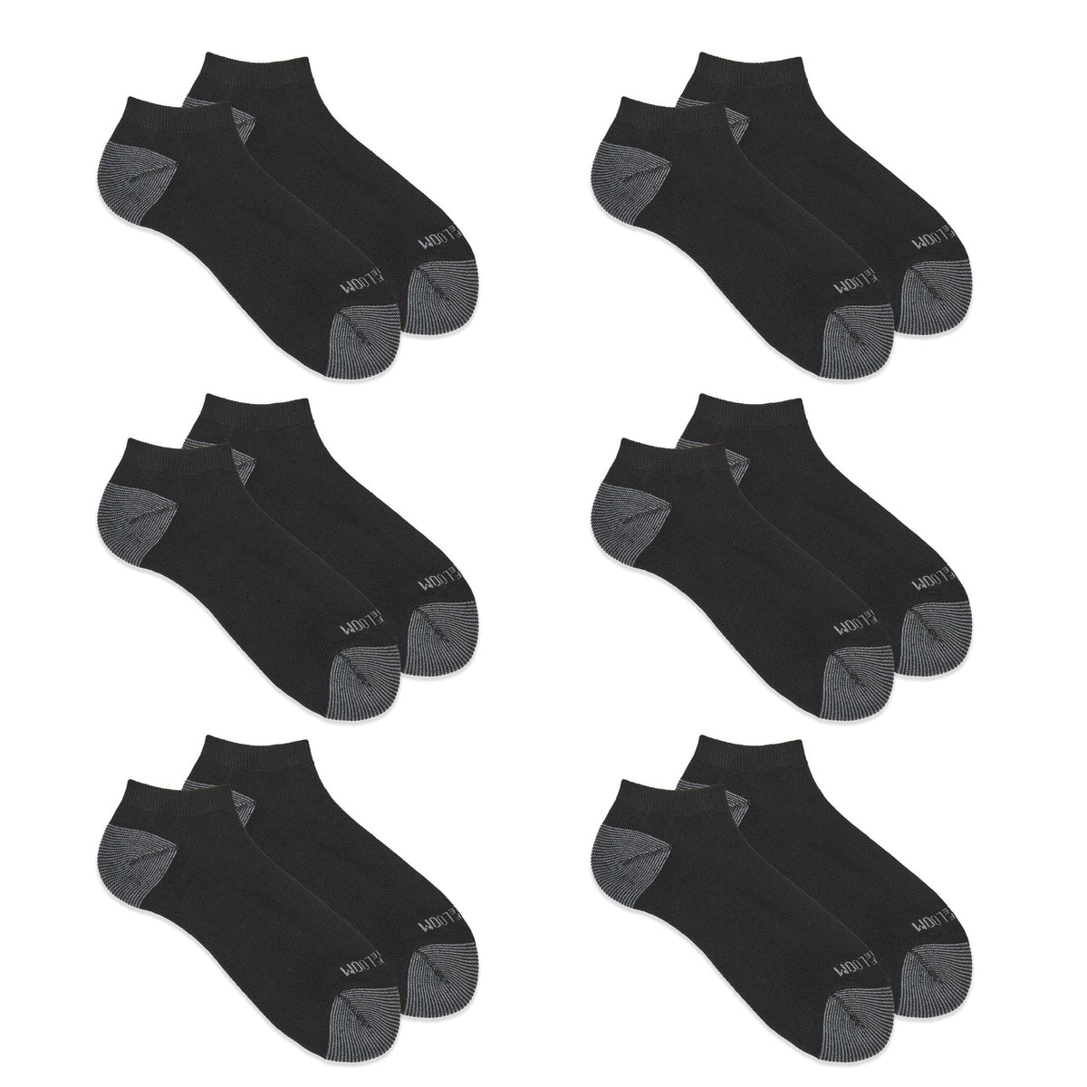 Fruit of the Loom Men's Dual Defense Low Cut Socks, Black, M, 12 Pack