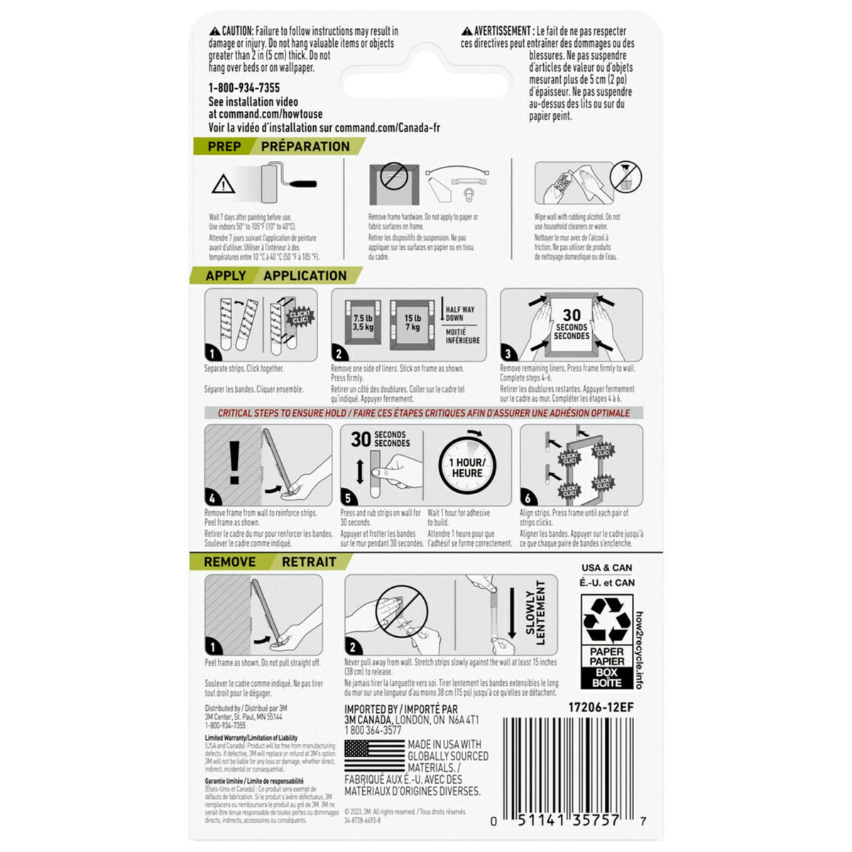 Command Large Picture Hanging Strips, White, 14 Pairs