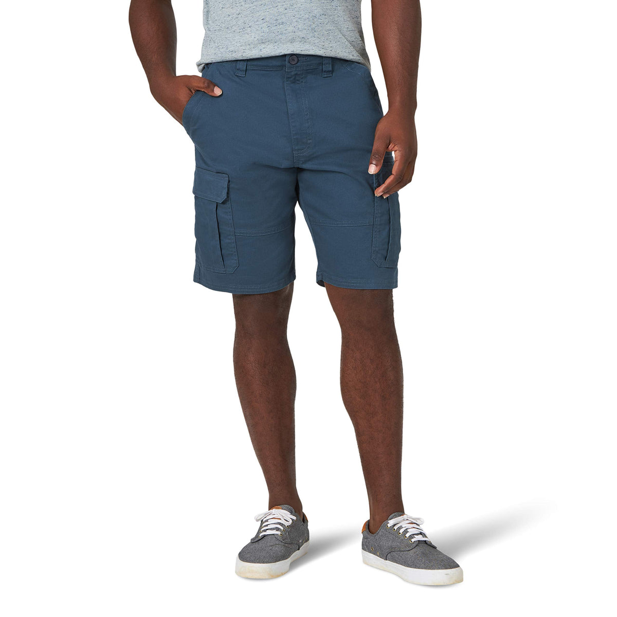 Wrangler Authentics Men's Cargo Stretch Short, Midnight Blue, 36