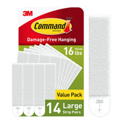 Command Large Picture Hanging Strips, White, 14 Pairs