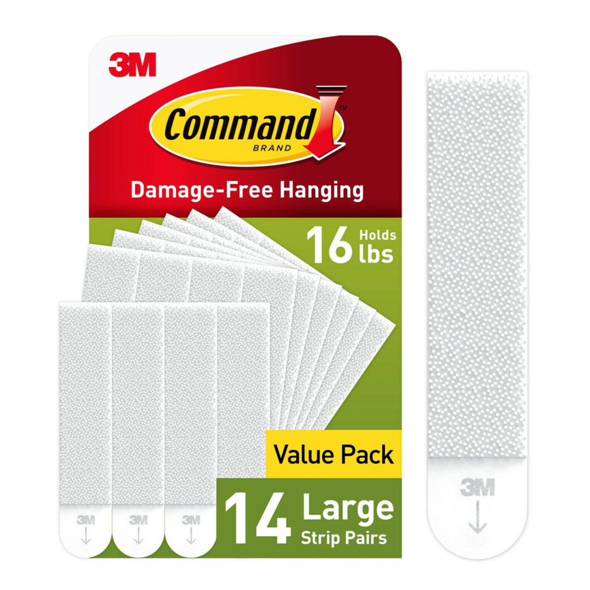 Command Large Picture Hanging Strips, White, 14 Pairs