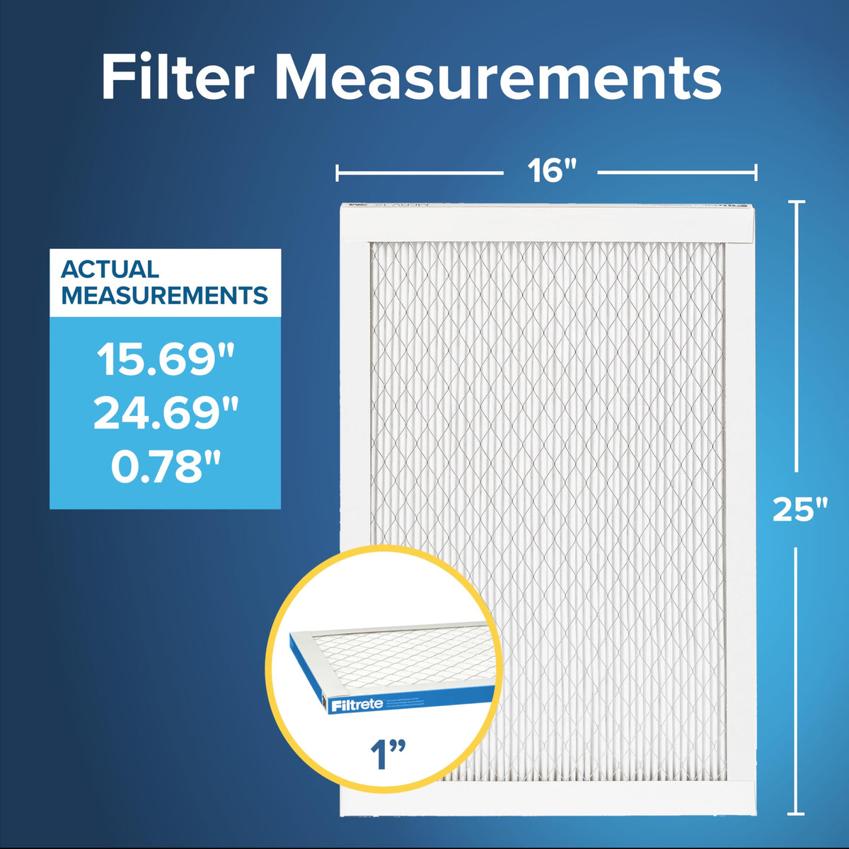 Filtrete 16x25x1 AC Furnace Air Filter, MERV 13, MPR 1900, 4-Pack