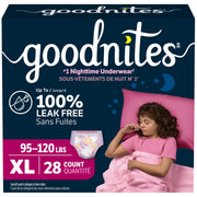 GoodNites Girls' Bedwetting Underwear, Extra Large, 28 Count