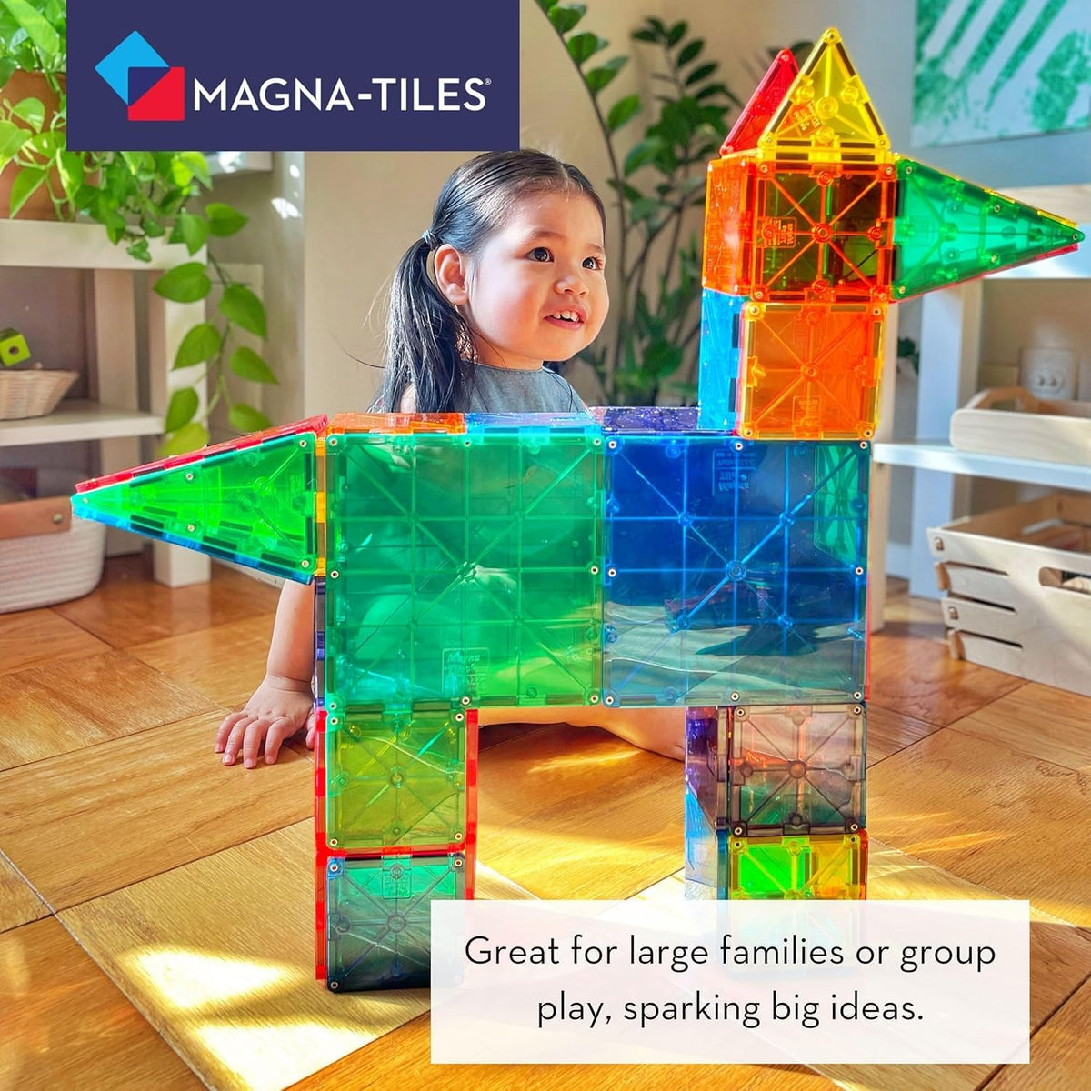 Magna-Tiles Clear Colors 100 Piece Set, 04300
