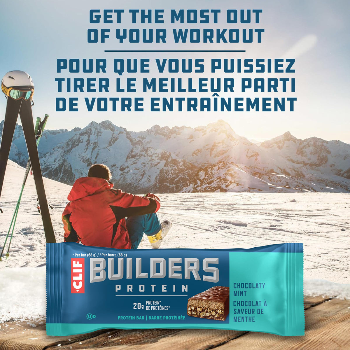 CLIF Builders Protein Bars, Chocolate Mint, 12 x 68 g