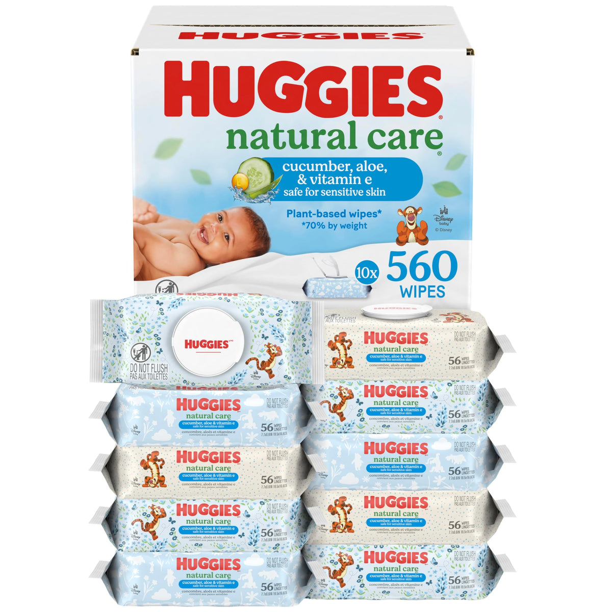 Huggies Natural Care Refreshing Baby Wipes, Scented, 560 Count