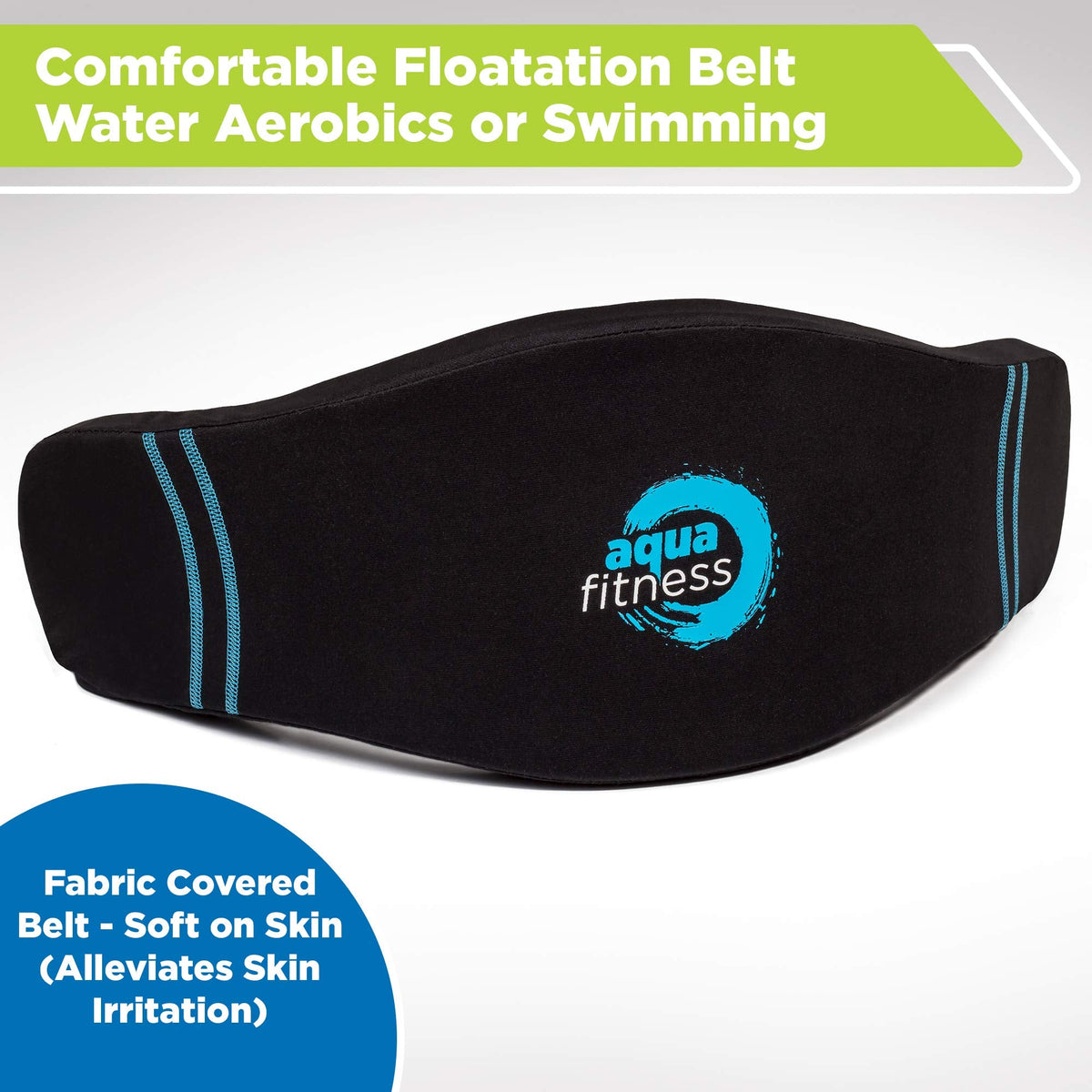 Aqua Leisure Deluxe Water Fitness Flotation Belt, Adult, Black/Blue