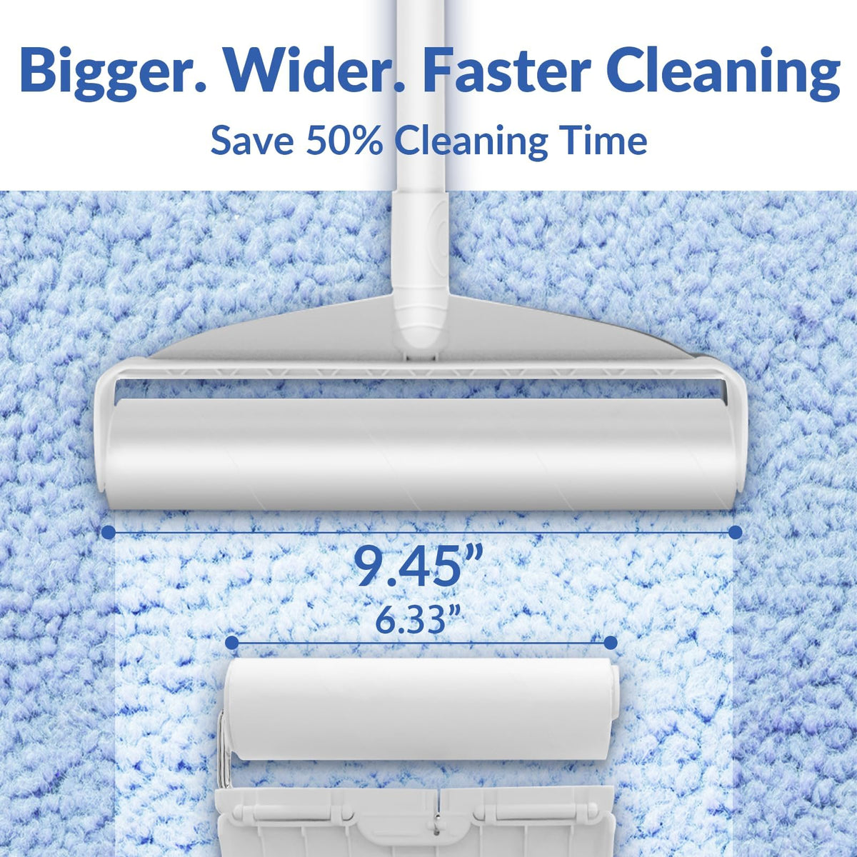 Delomo Large Lint Rollers, 9.45 in, with 3 Extendable Handles