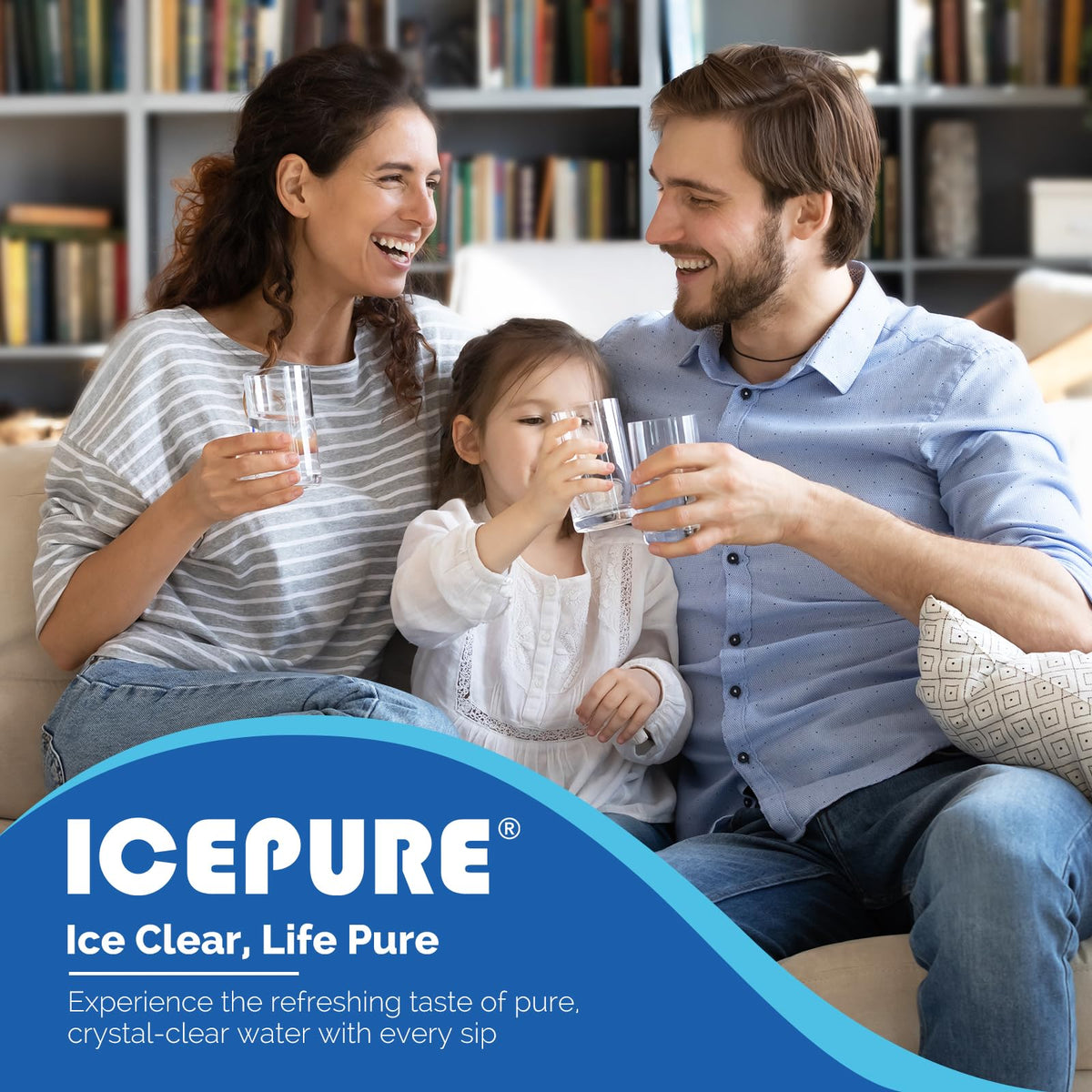 ICEPURE UKF8001 Refrigerator Water Filter for Whirlpool, 3 Pack