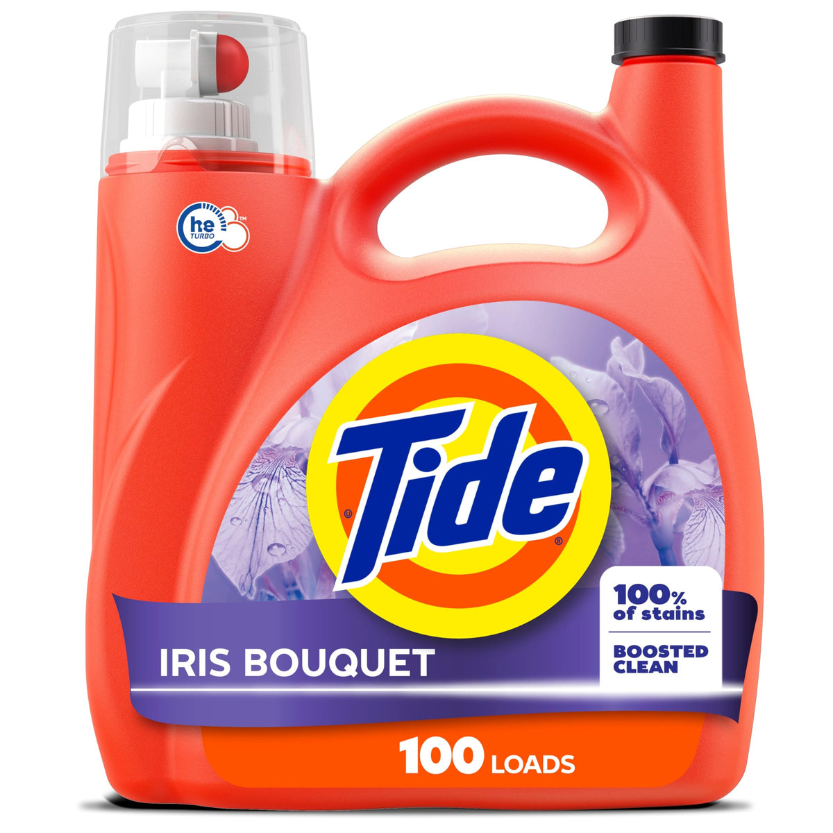 Tide Liquid Laundry Detergent, Iris Bouquet, 100 Loads, 3.69 L