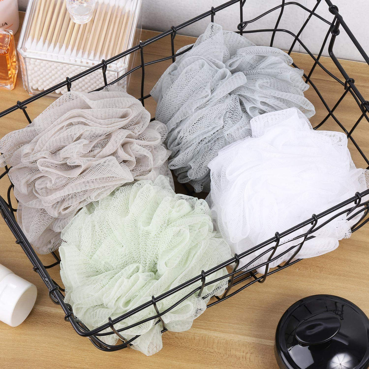 Btyms Mesh Bath Shower Puffs, 60 g, 4 Pack
