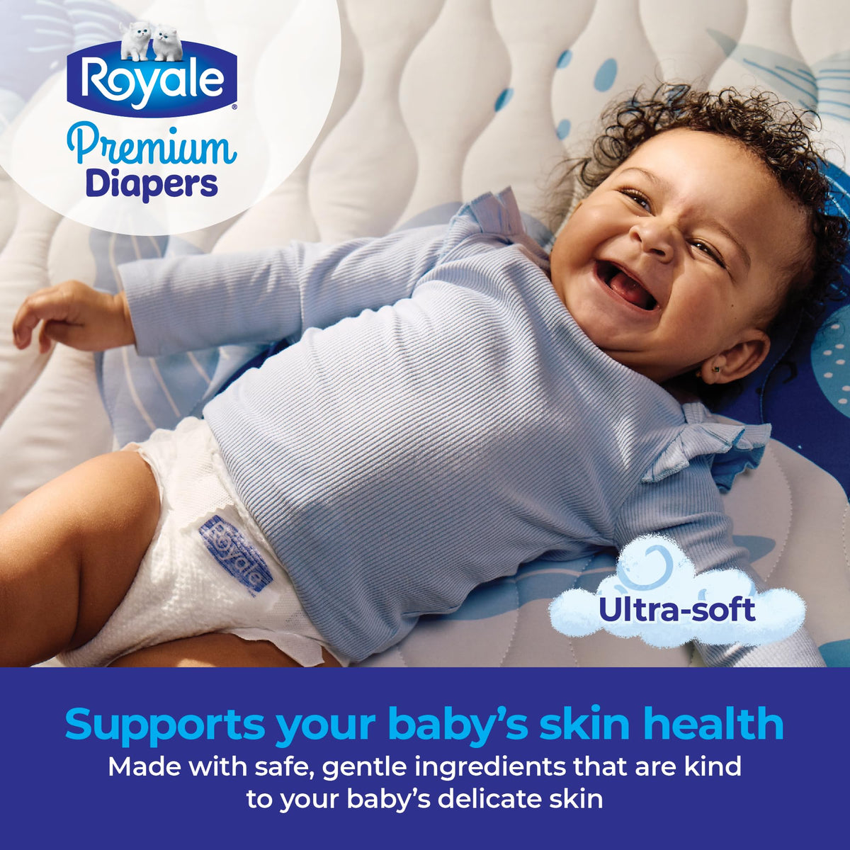 Royale Premium Diapers, Size 5 (27+ lb), 135 Count