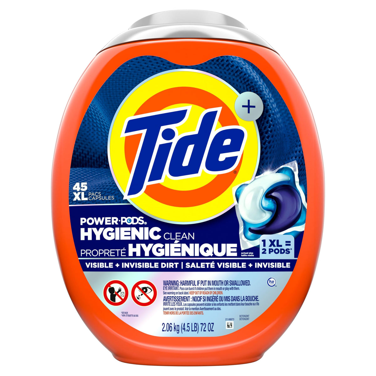 Tide Hygienic Clean Power PODS Laundry Pacs, Original Scent, 45 Count