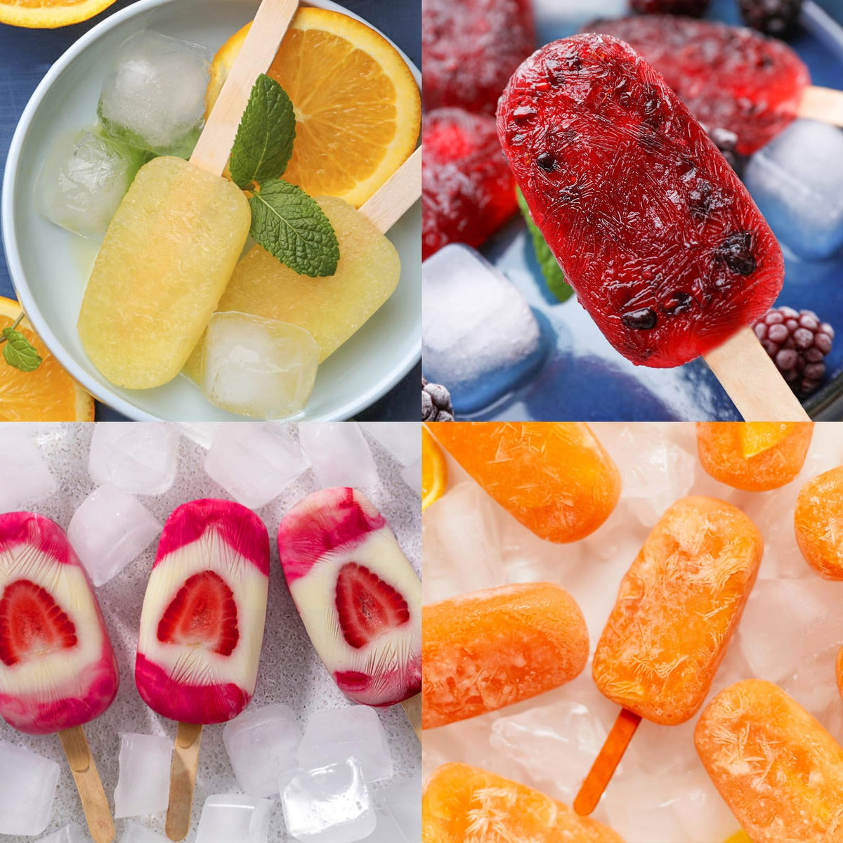 Silicone Popsicle Molds with Lids, Sticks & Bags (2 Pack)