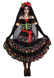 Dreamgirl Women's Lady of the Dead Costume, Medium