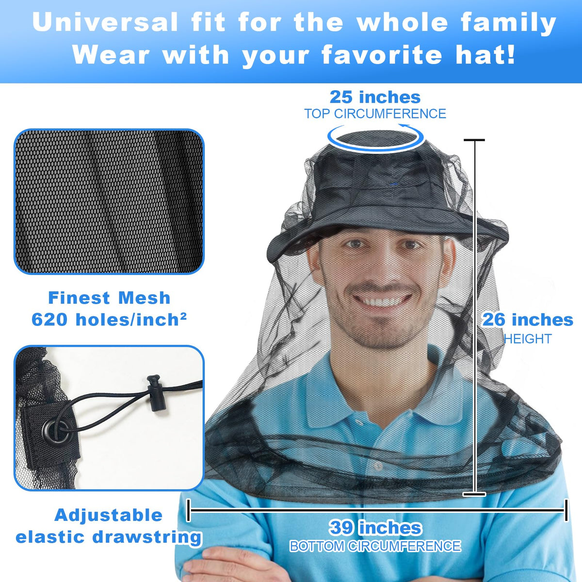 South to East Mosquito Head Net (2 Pack)