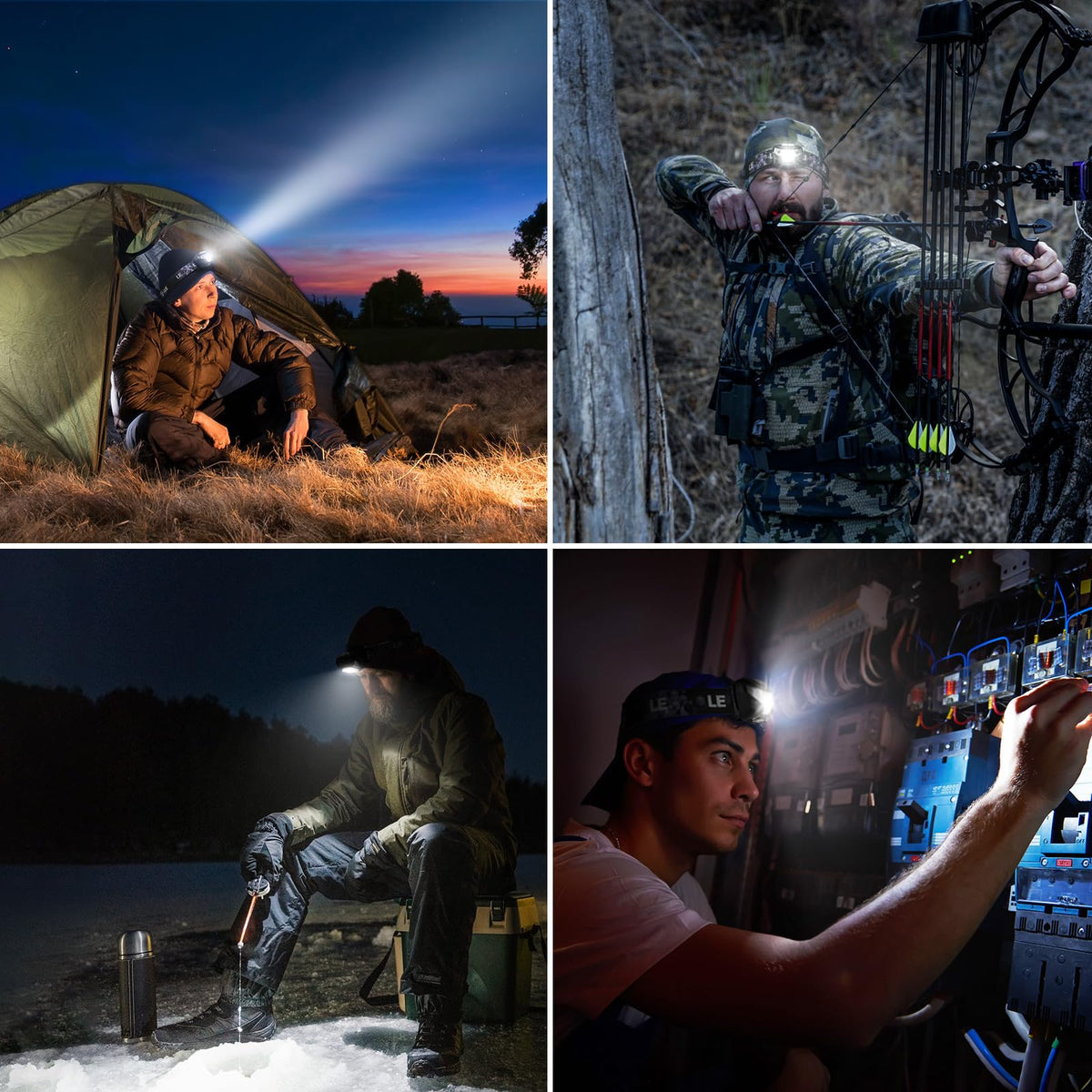 Lepro Rechargeable LED Headlamp with Red Light, 5 Modes, USB Cable