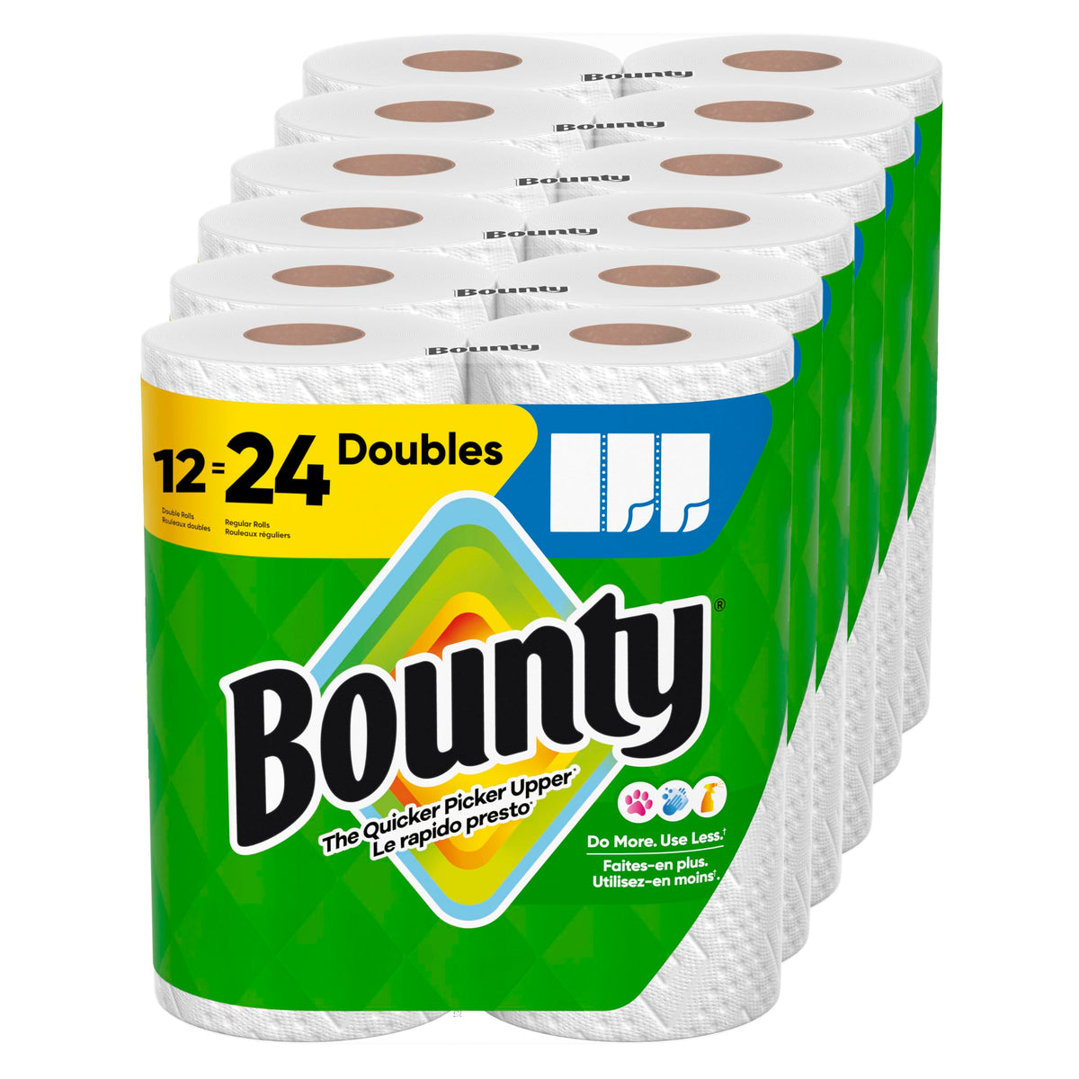 Bounty Select-A-Size Paper Towels, White, 12 Double Rolls