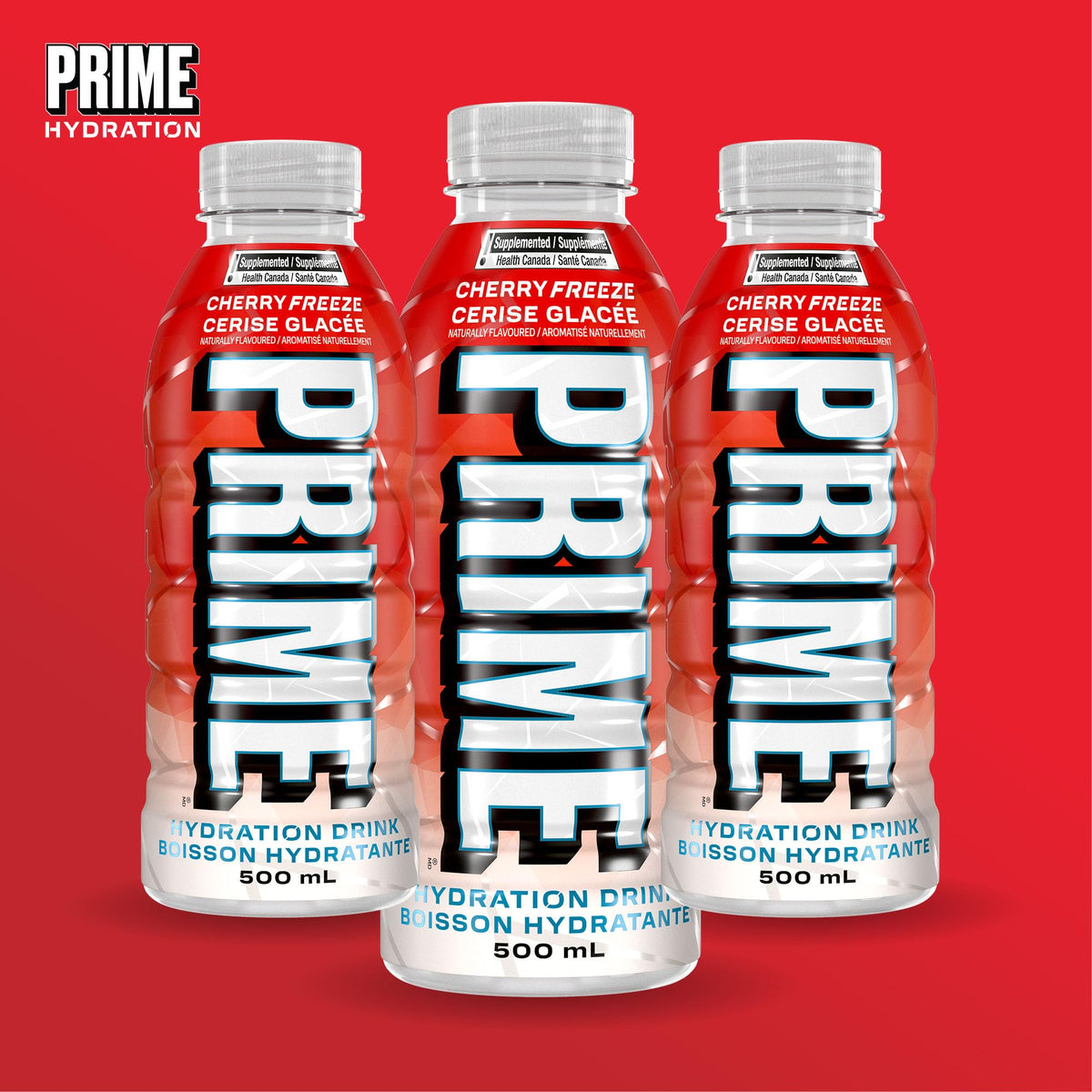 PRIME Hydration Cherry Freeze Sports Drink, 12 x 500 mL