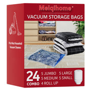 MEIQIHOME Vacuum Storage Bags with Electric Pump, 24 Pack