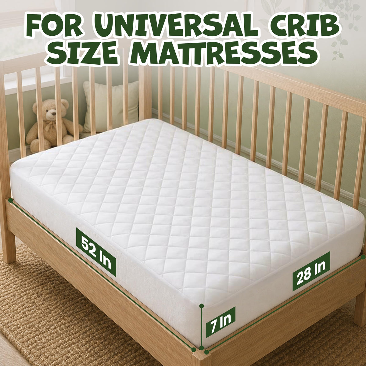 Utopia Bedding Waterproof Crib Mattress Protector, 28" x 52" (2 Pack)