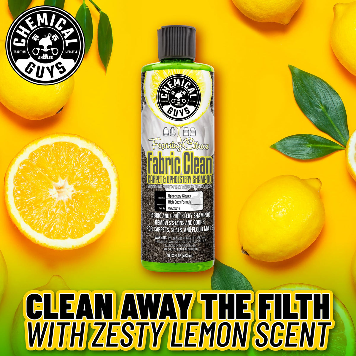 Chemical Guys Foaming Citrus Carpet Shampoo, 473 ml, 2 Pack