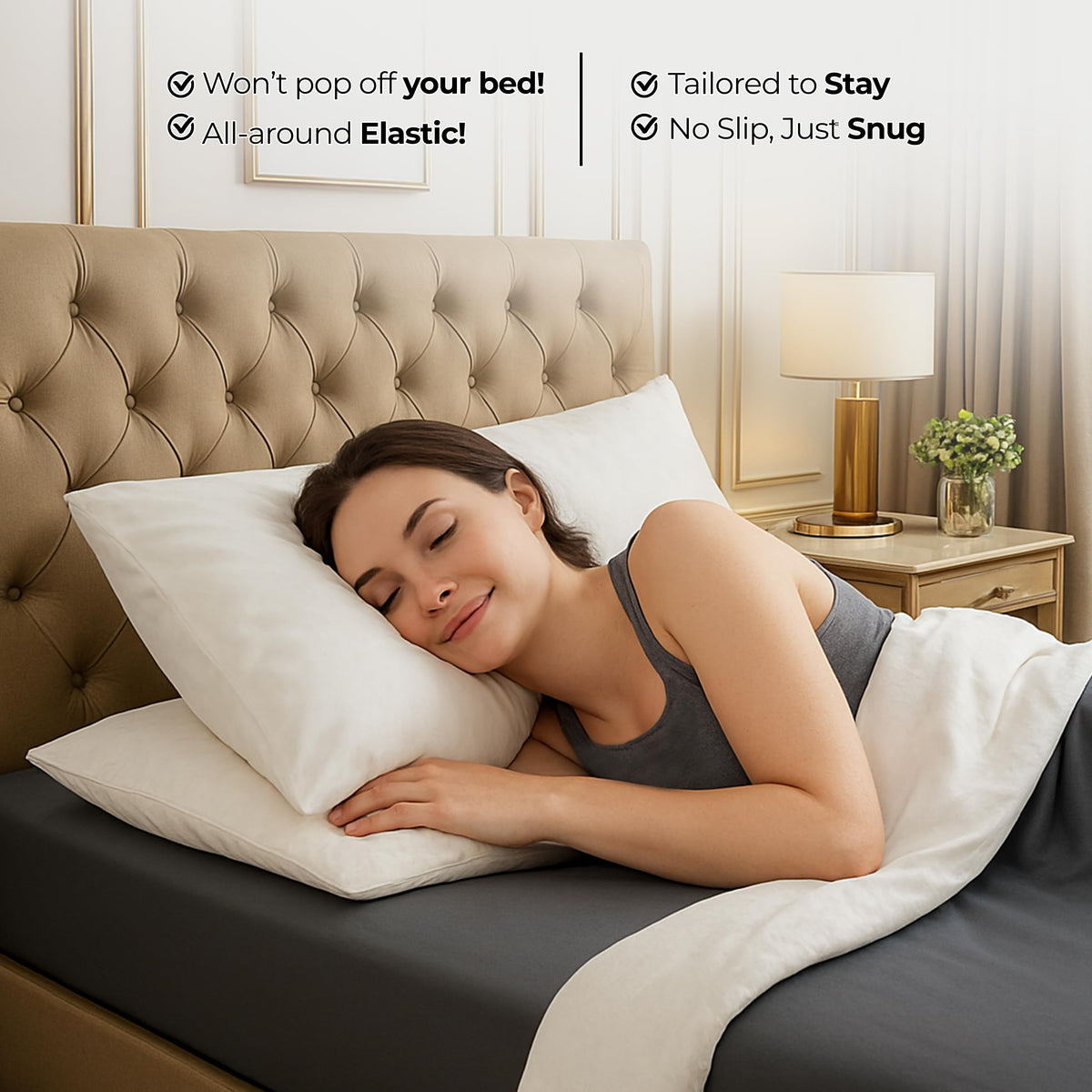 Utopia Bedding Brushed Microfibre Fitted Sheet, Queen, Grey