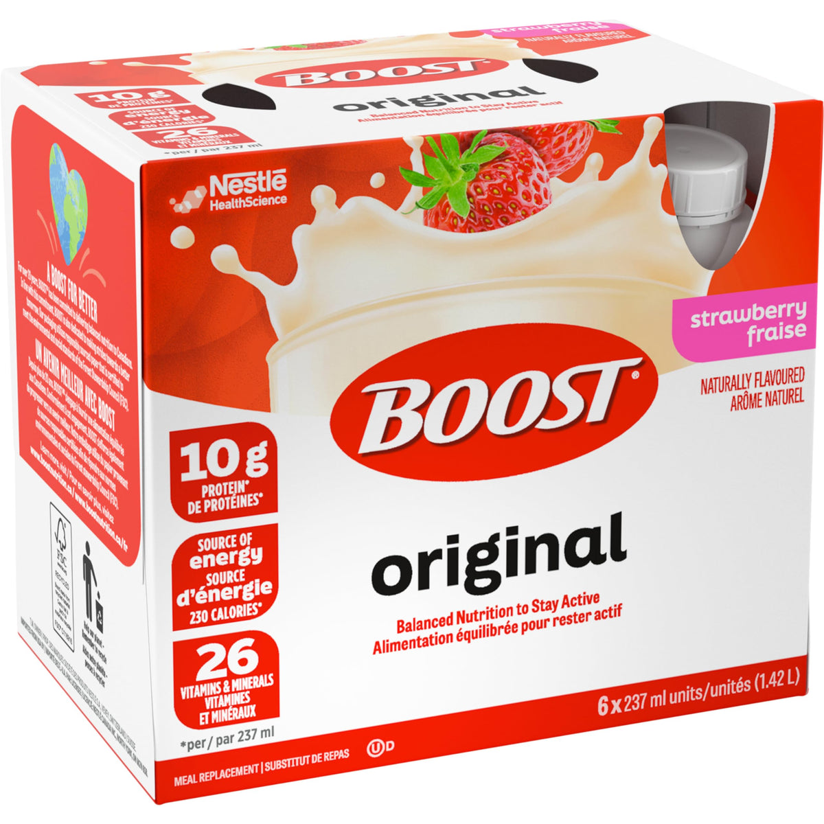 Boost Original Meal Replacement Drink, Strawberry, 237mL, 24 Pack