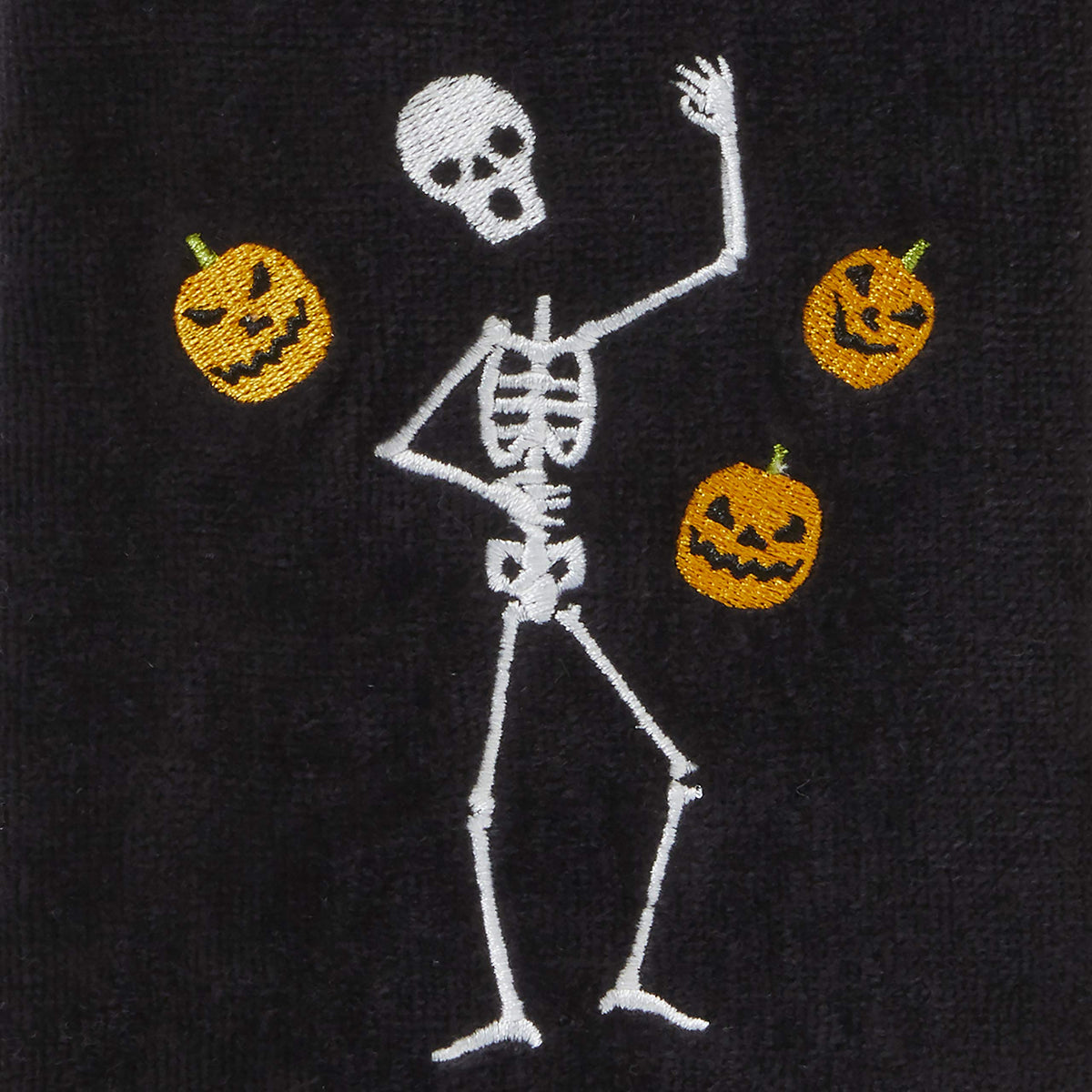 SKL Home Halloween Juggling Skeleton 100% Cotton Embroidered 2pc Hand Towel Set